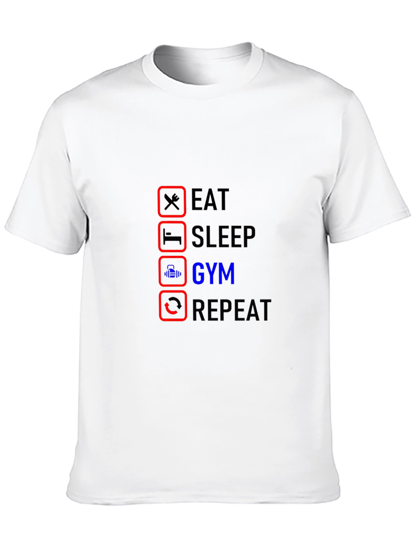 Eat Sleep Gym Repeat Black T-Shirt