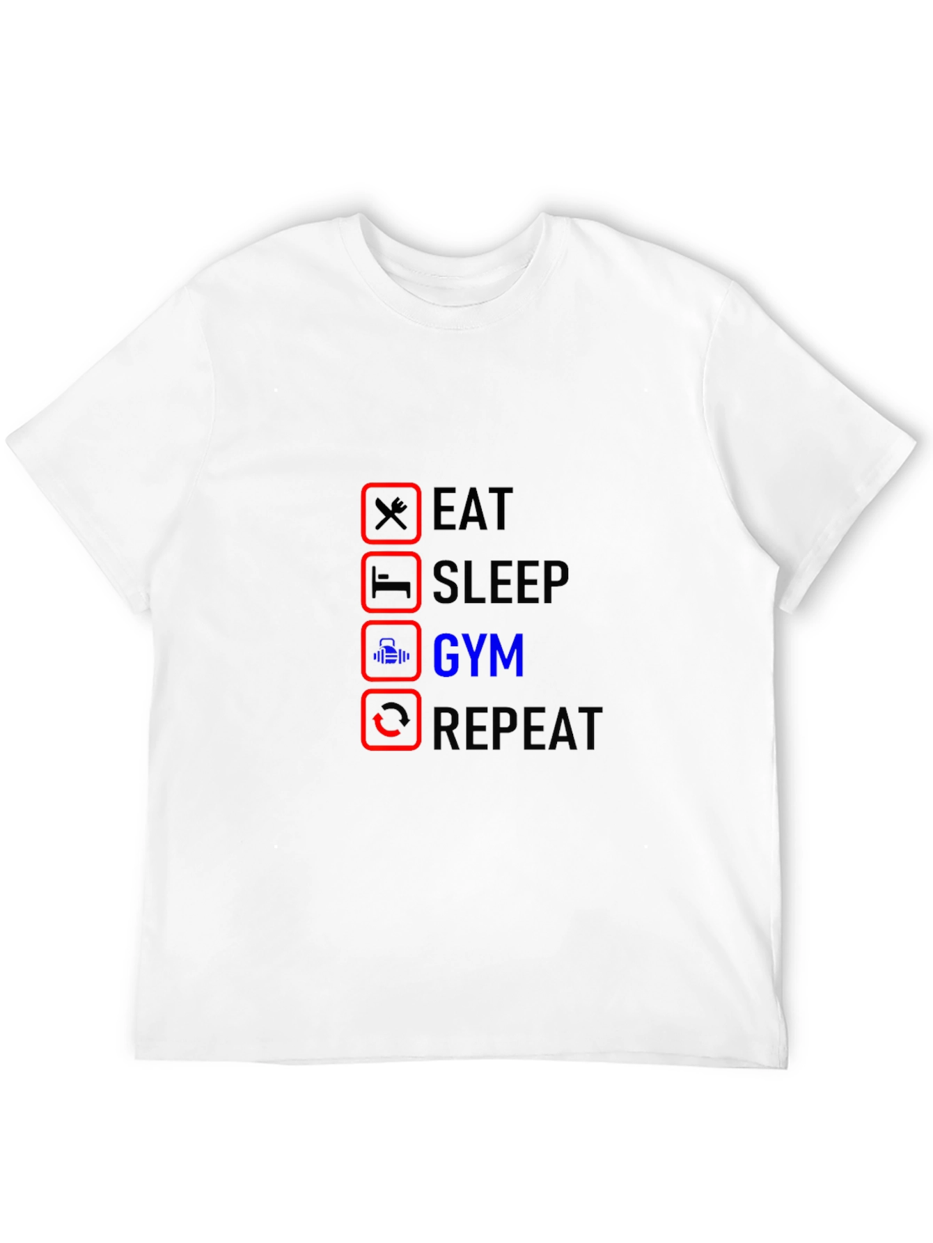 Eat Sleep Gym Repeat Black T-Shirt