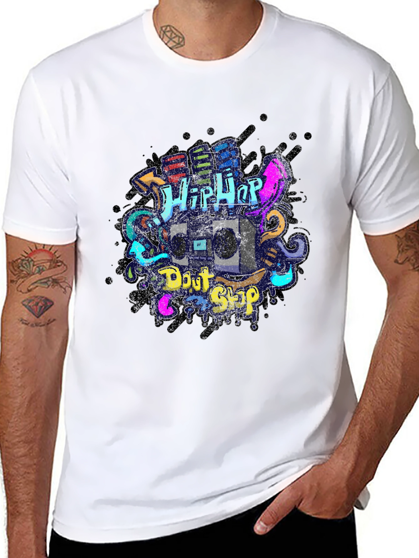 Hip Hop Boombox Graphic Tee - Urban Style