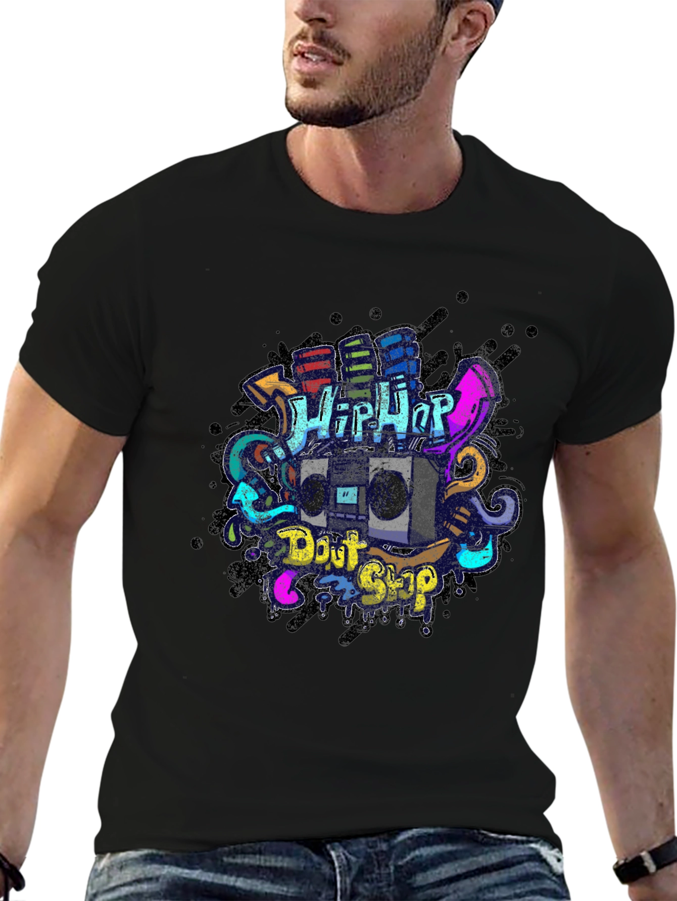 Hip Hop Boombox Graphic Tee - Urban Style