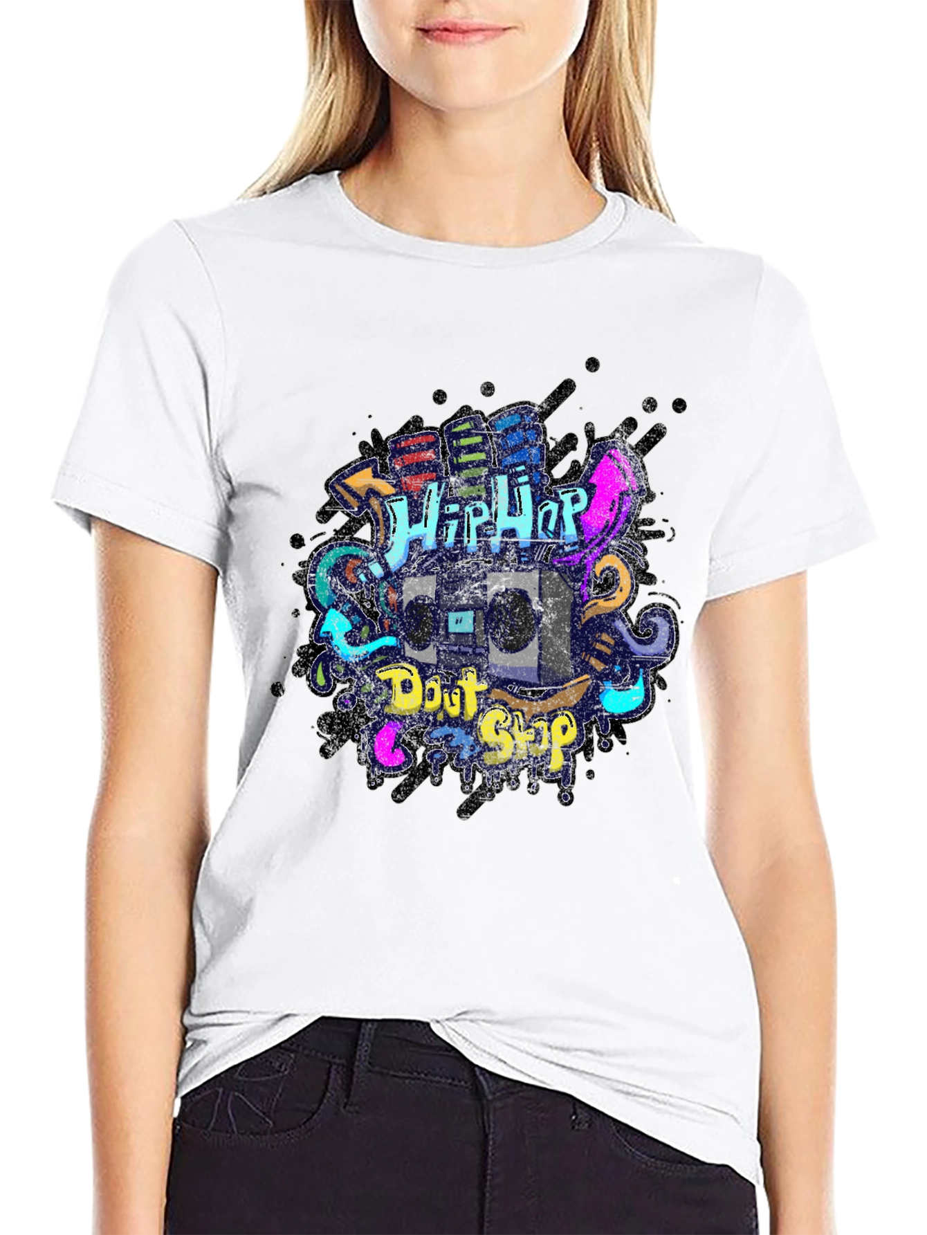 Hip Hop Boombox Graphic Tee - Urban Style