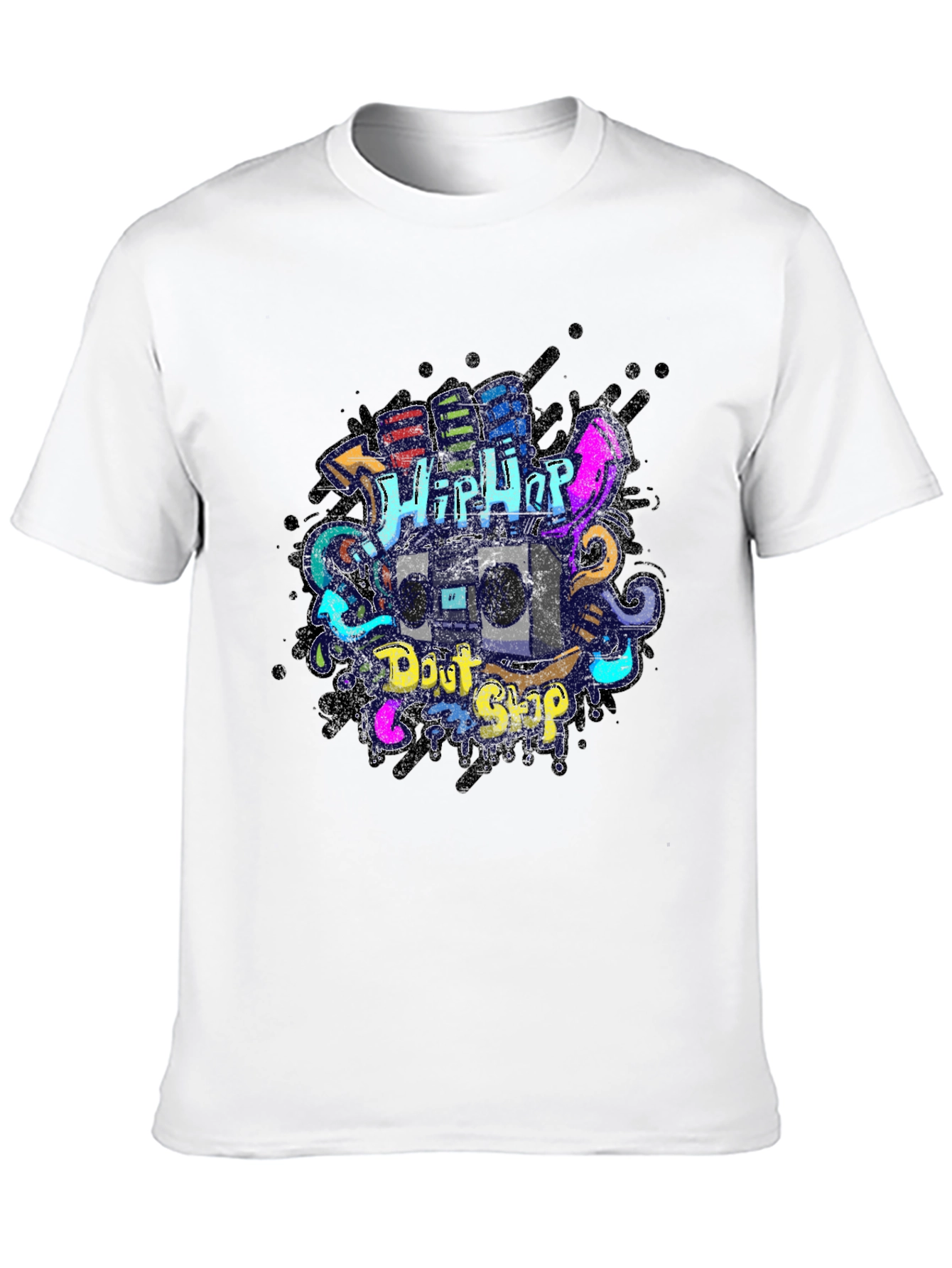 Hip Hop Boombox Graphic Tee - Urban Style