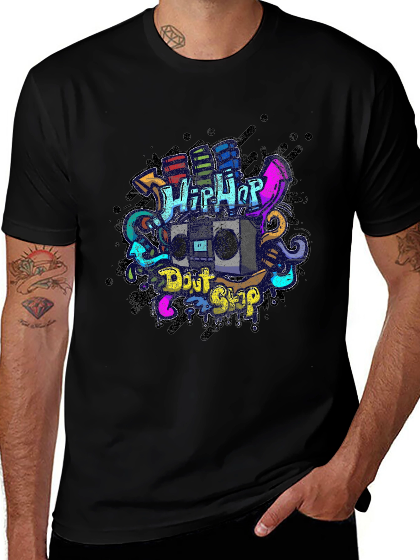 Hip Hop Boombox Graphic Tee - Urban Style