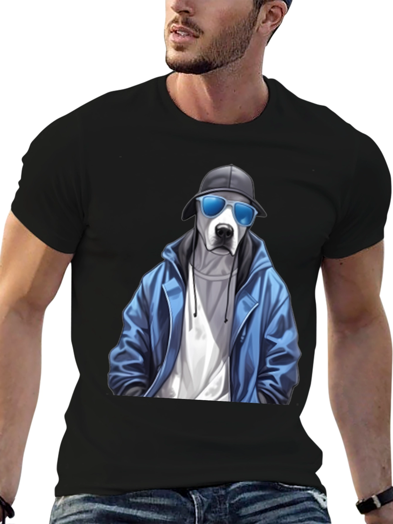 Dog with Style Black T-Shirt