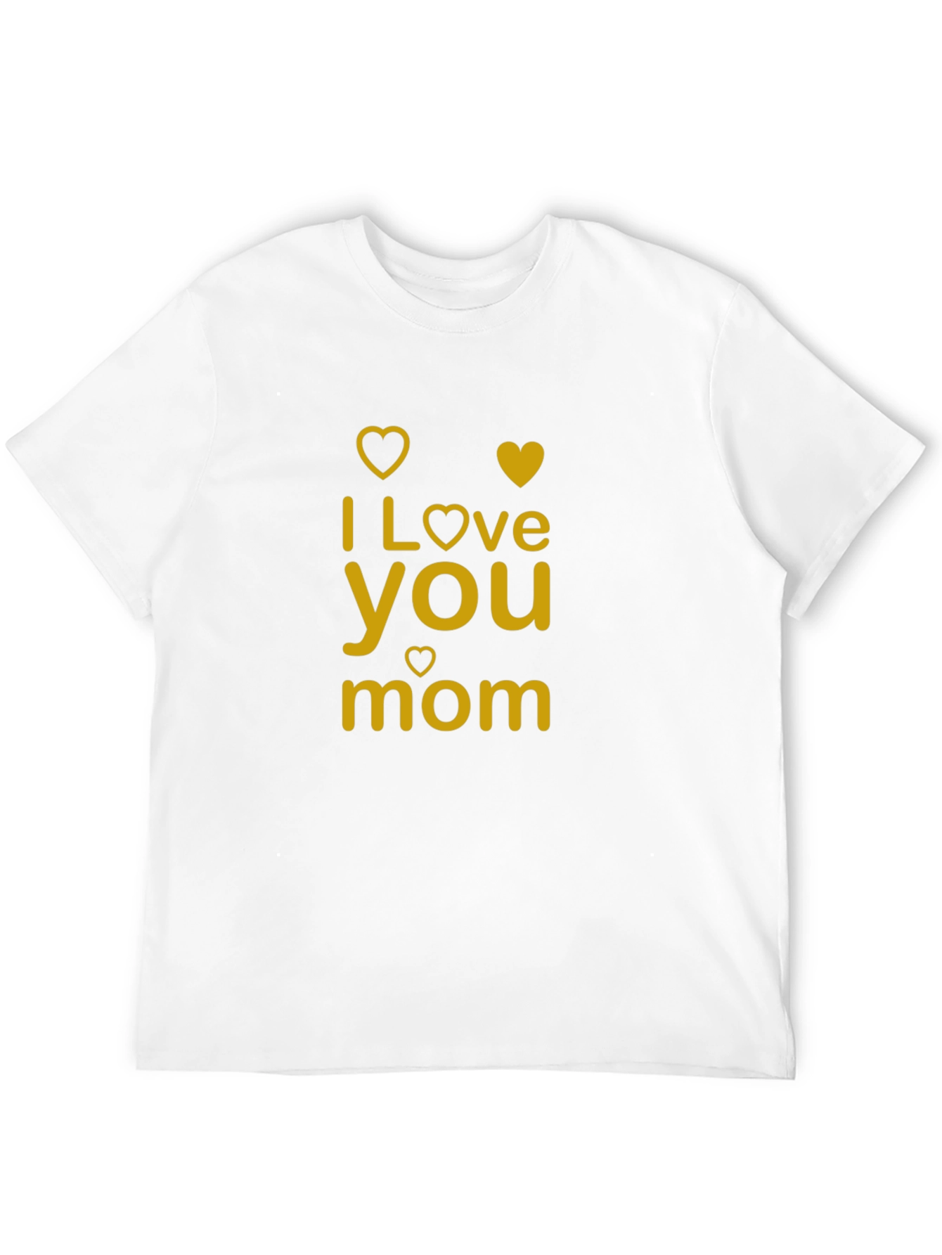I Love You Mom Black T-Shirt - Heart Graphic