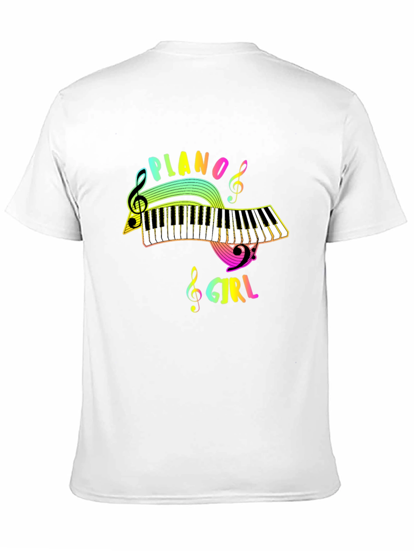 Piano Girl Black Graphic Tee - Music Lover
