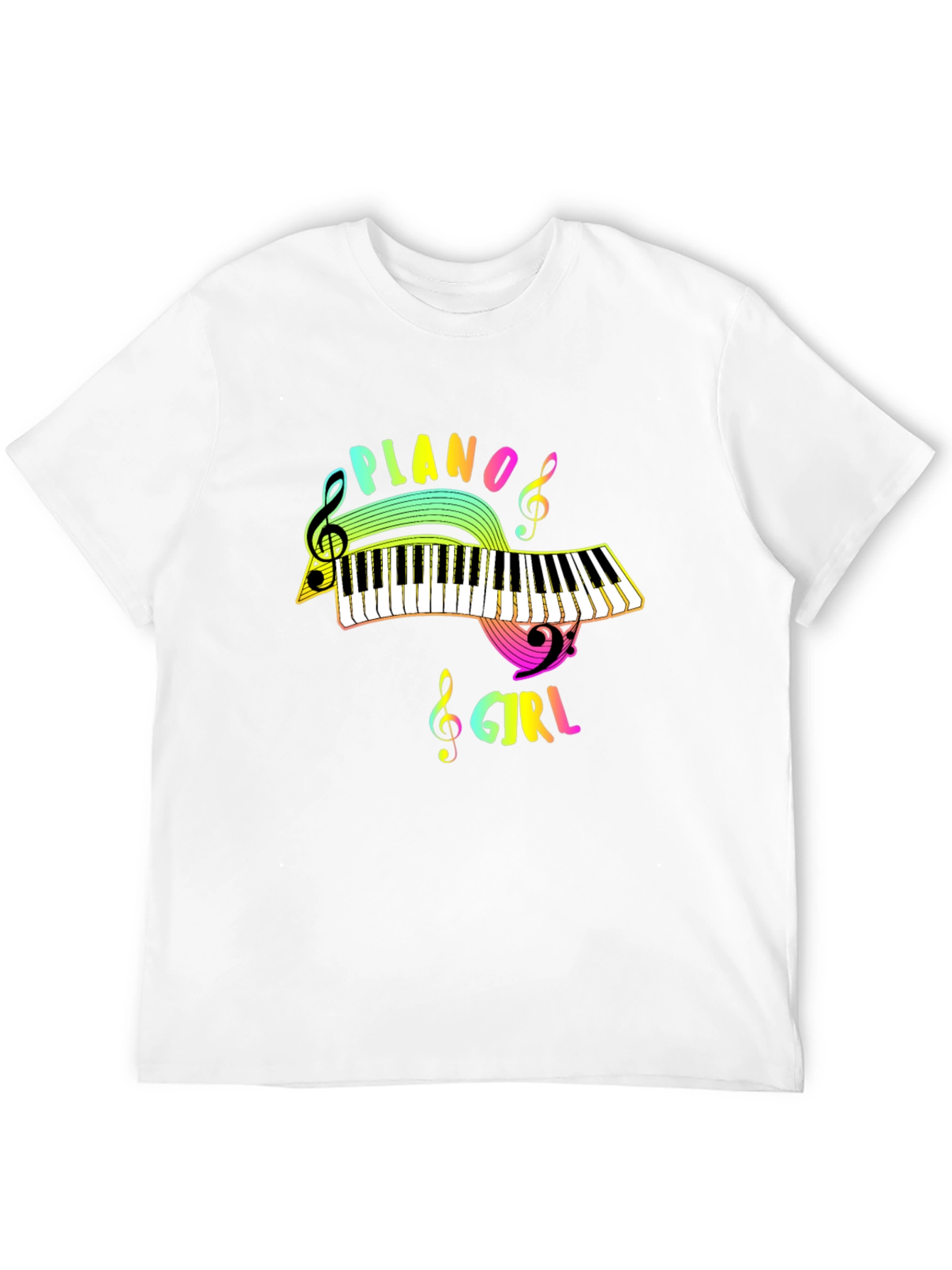 Piano Girl Black Graphic Tee - Music Lover