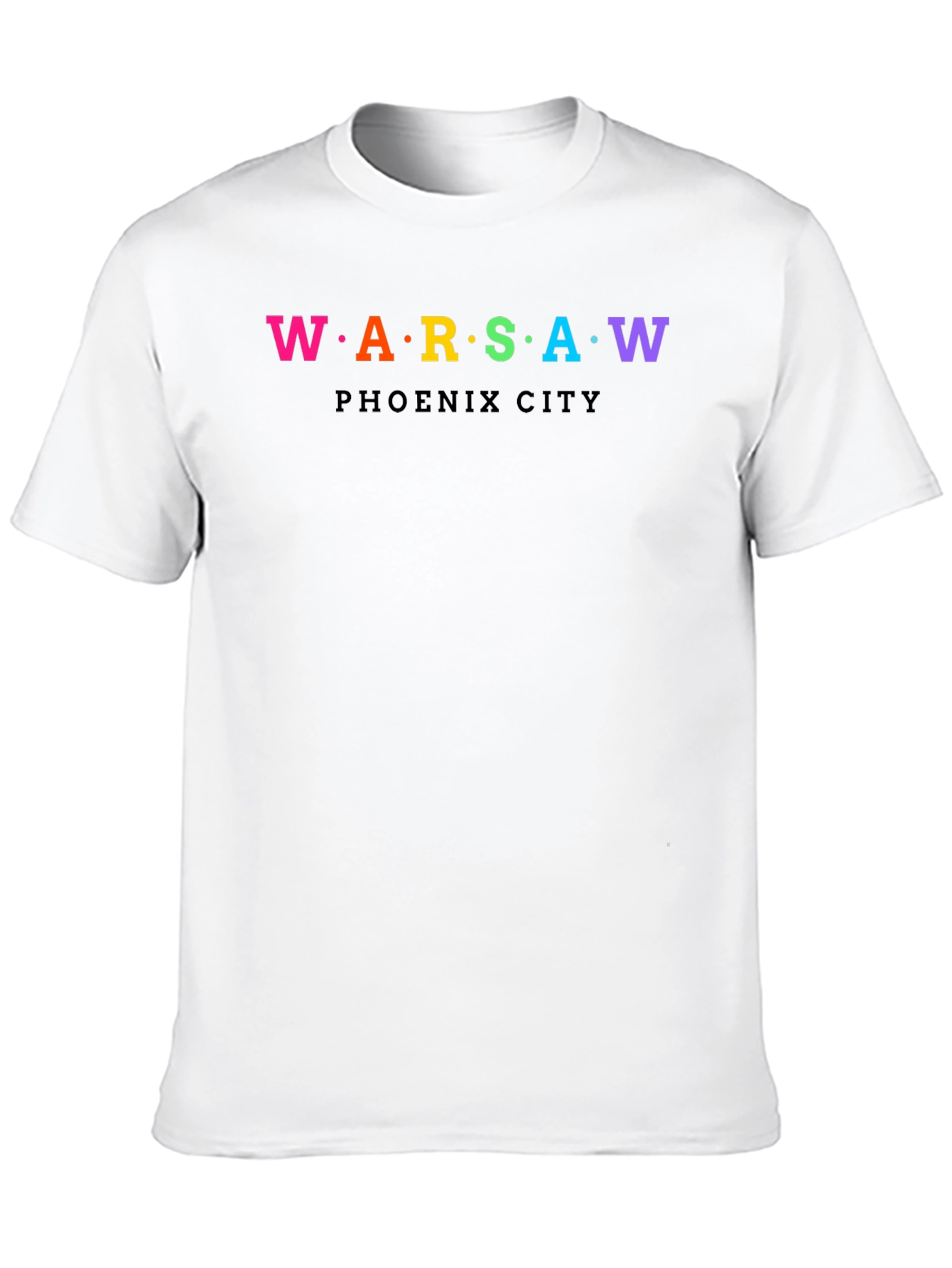 Warsaw Phoenix City Rainbow Text Graphic T-Shirt