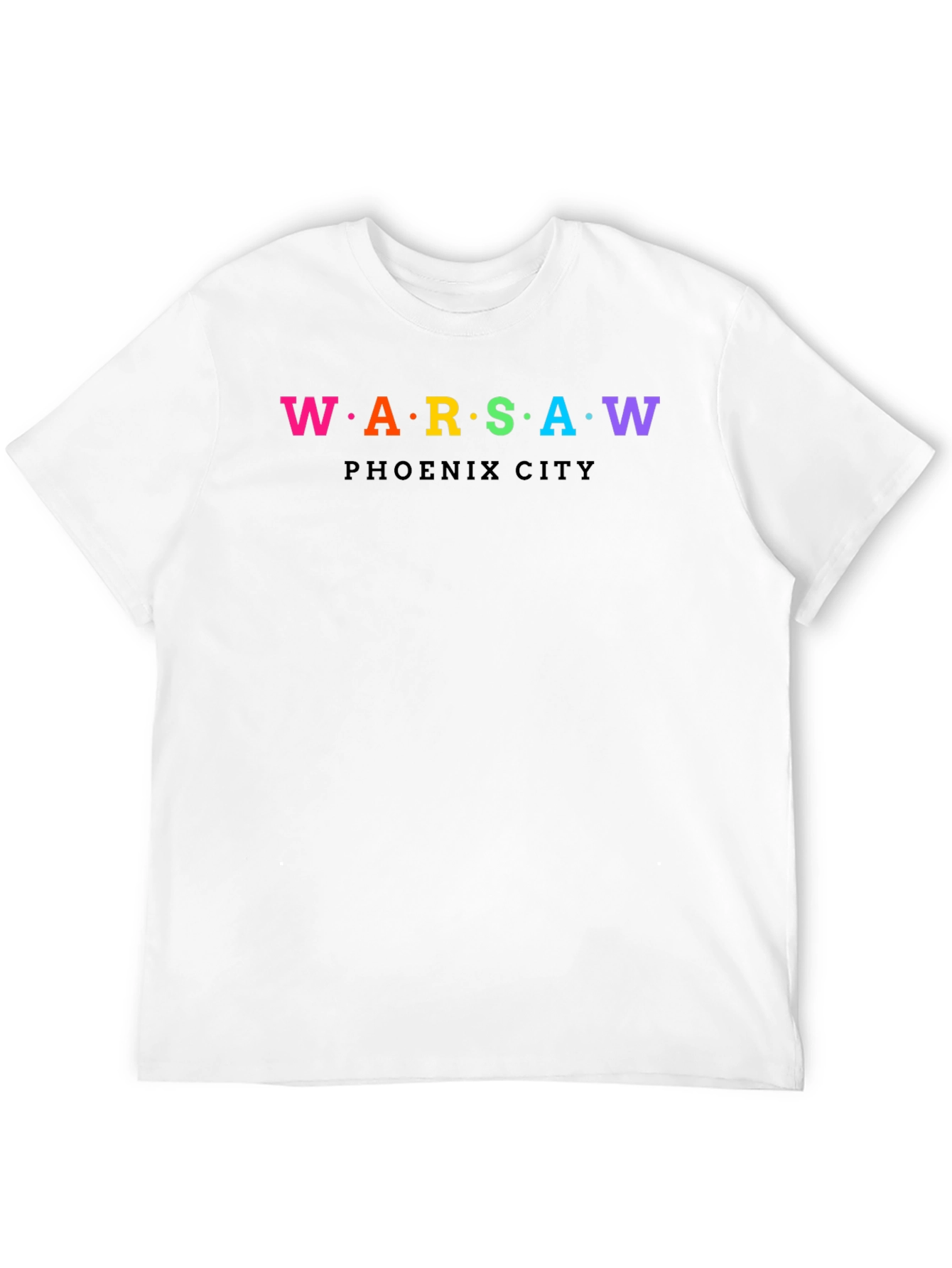 Warsaw Phoenix City Rainbow Text Graphic T-Shirt