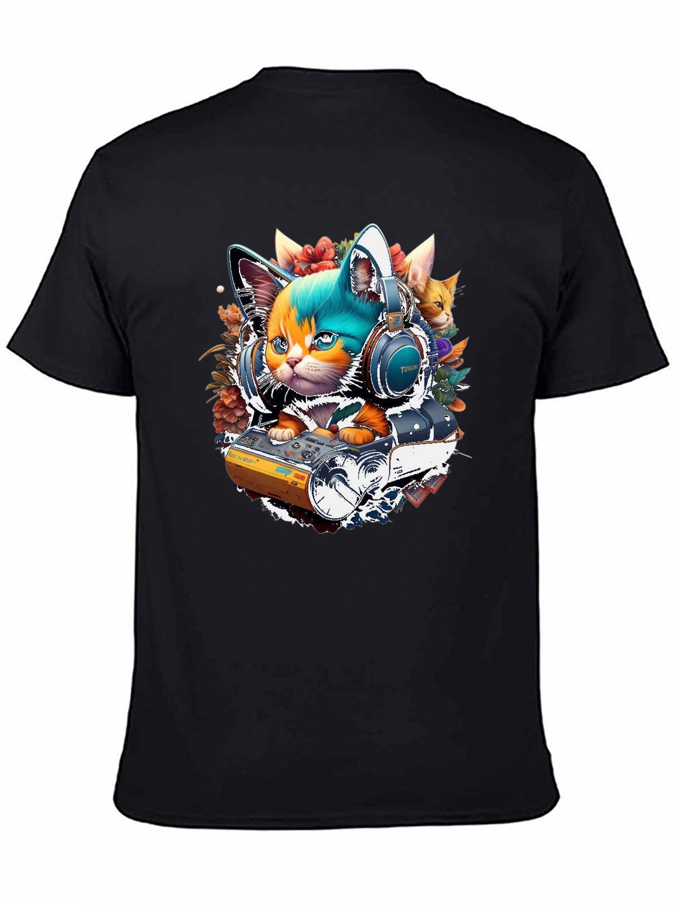 DJ Cat Graphic Tee - Music Lover T-Shirt