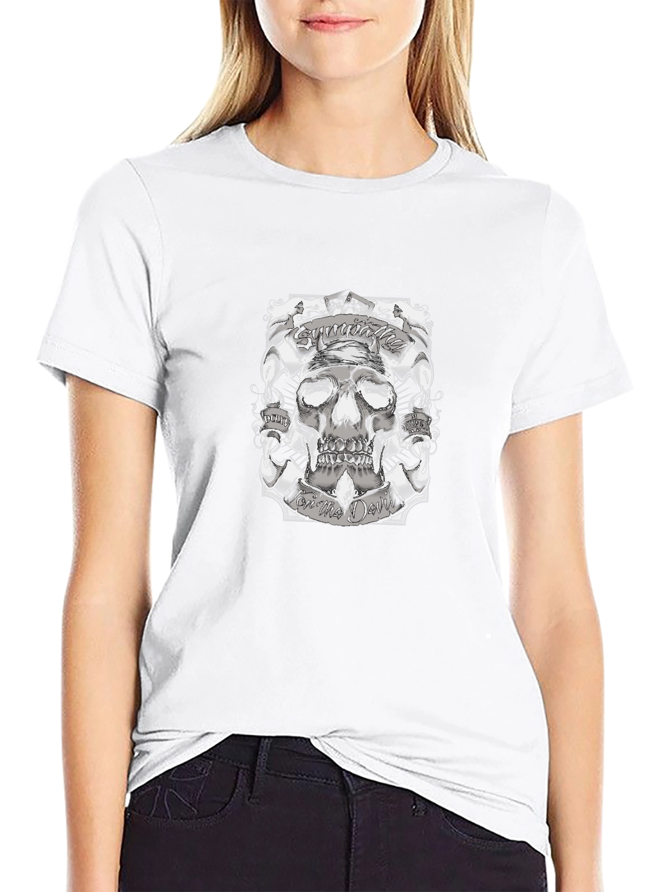 Skull Graphic Print Black T-Shirt