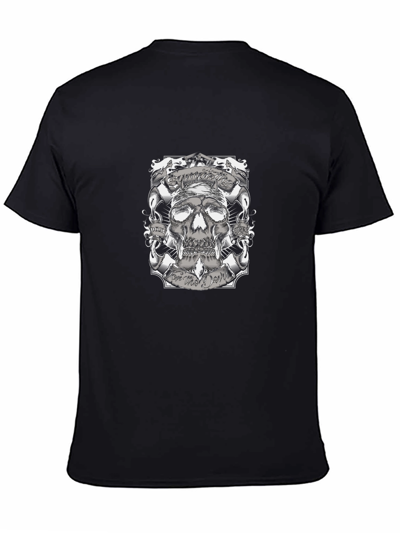 Skull Graphic Print Black T-Shirt