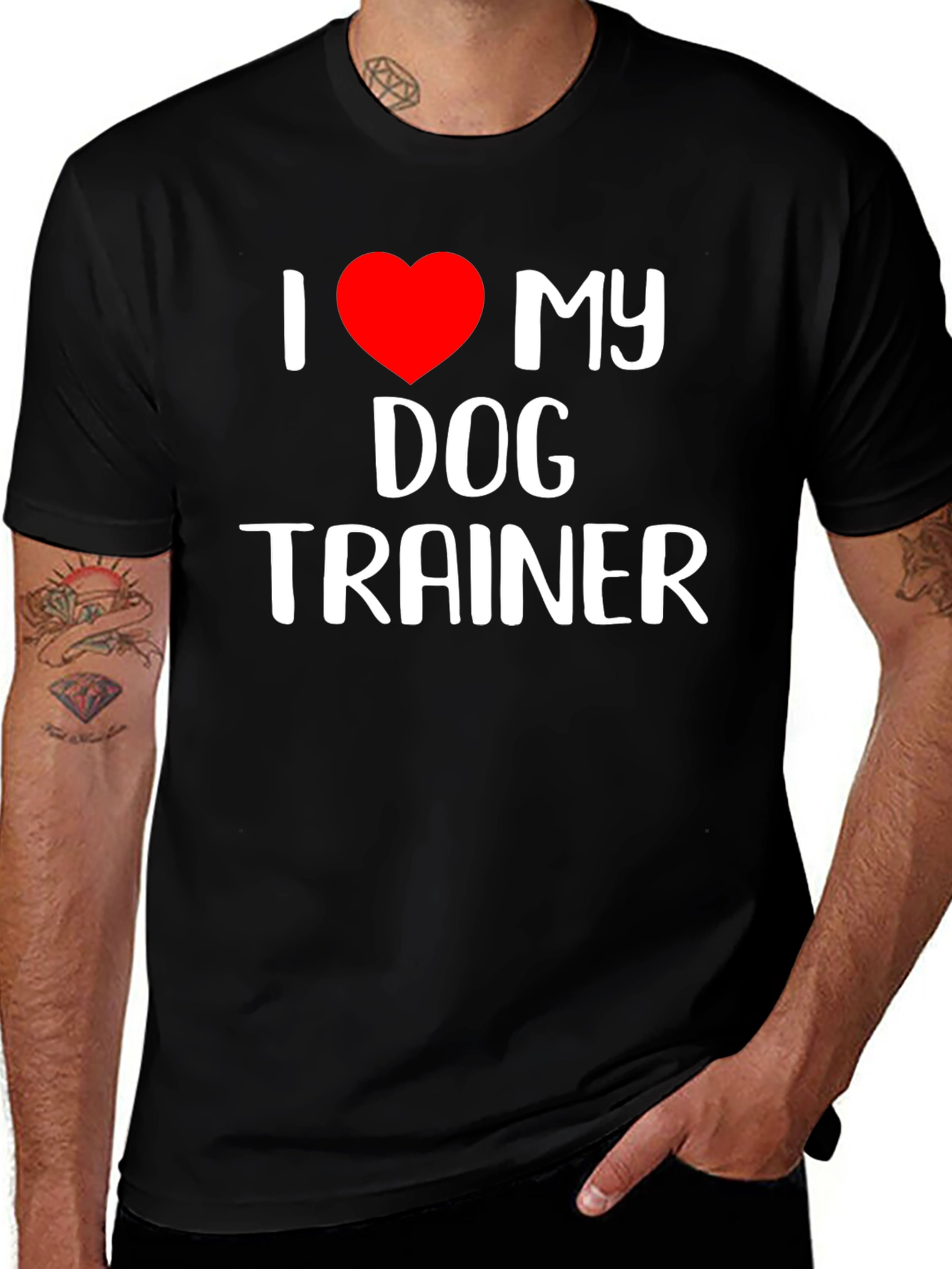I Love My Dog Trainer Black T-Shirt