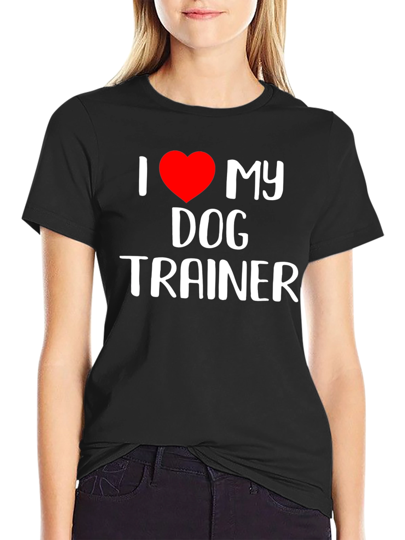 I Love My Dog Trainer Black T-Shirt