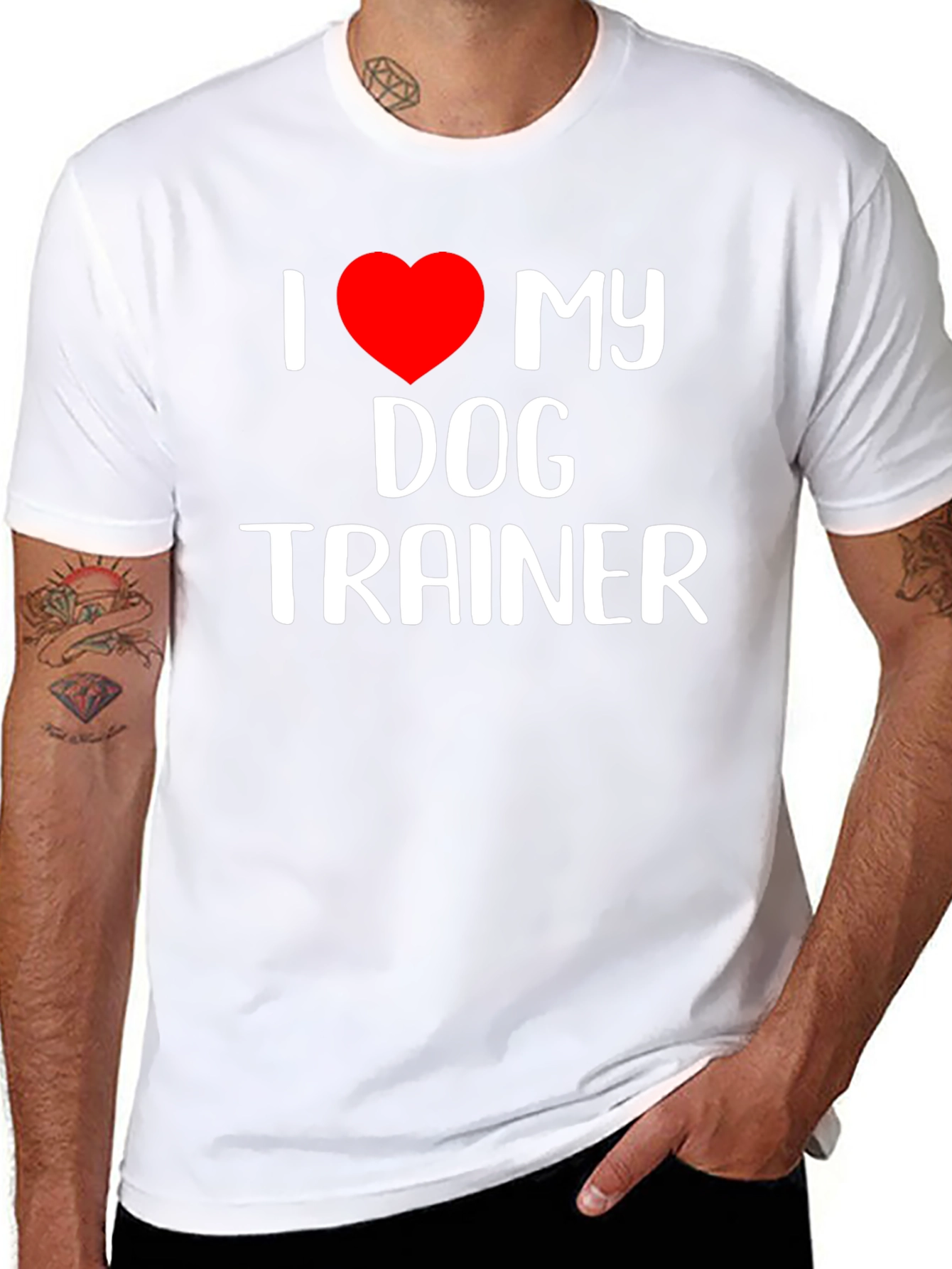 I Love My Dog Trainer Black T-Shirt