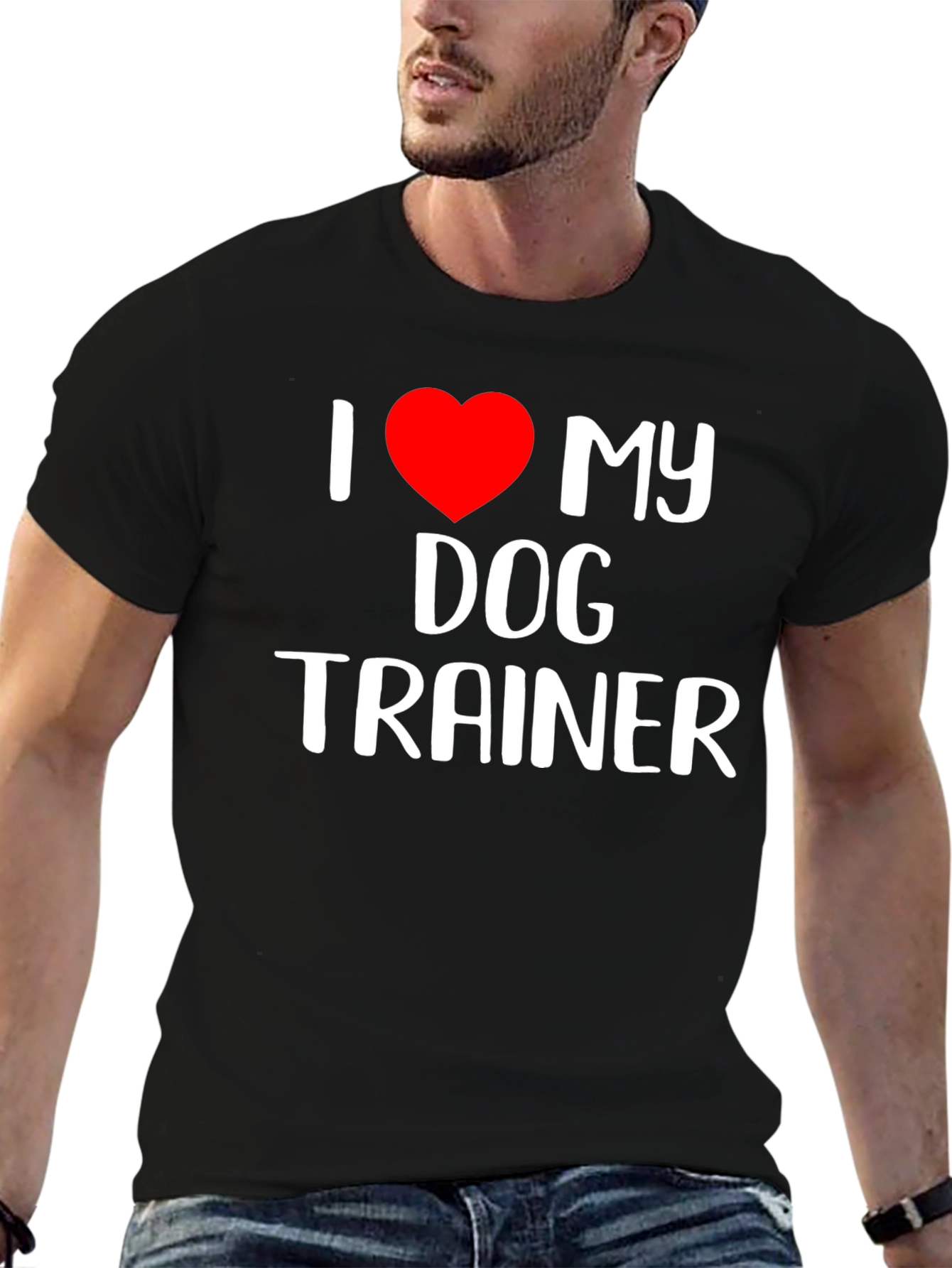 I Love My Dog Trainer Black T-Shirt