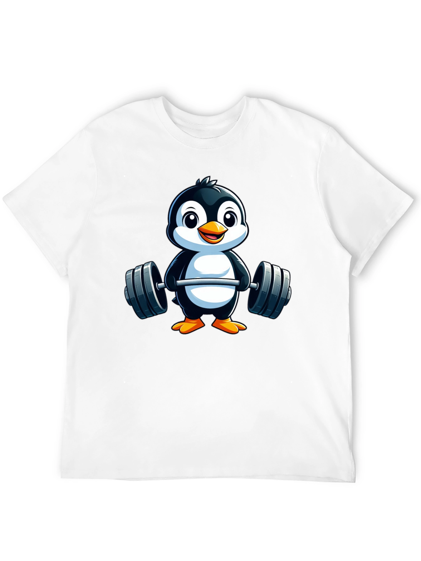 Penguin Lifting Weights Graphic Tee - Black