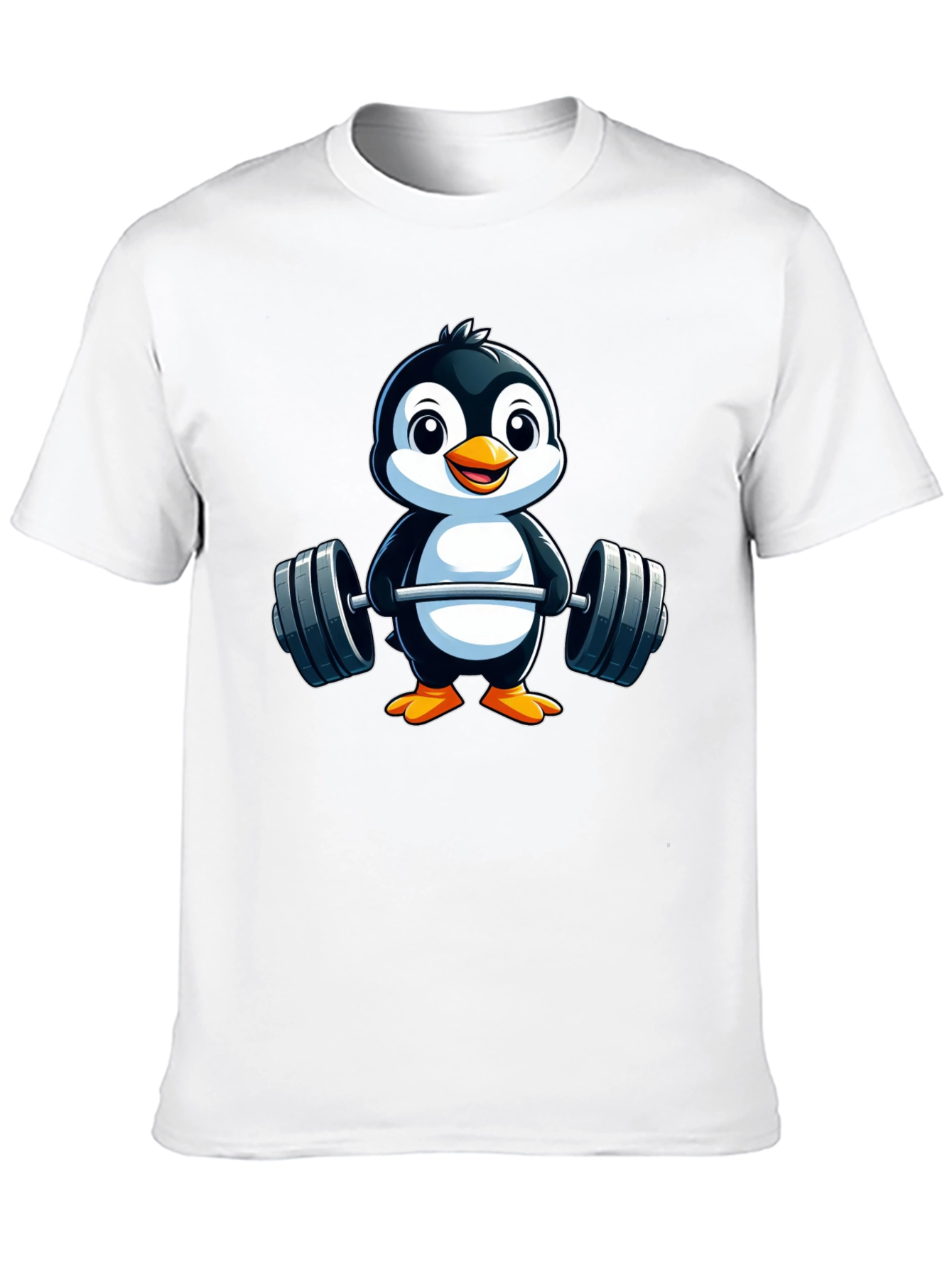 Penguin Lifting Weights Graphic Tee - Black