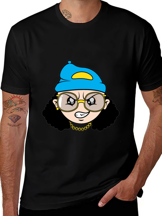 Cartoon Character Graphic Black Tee