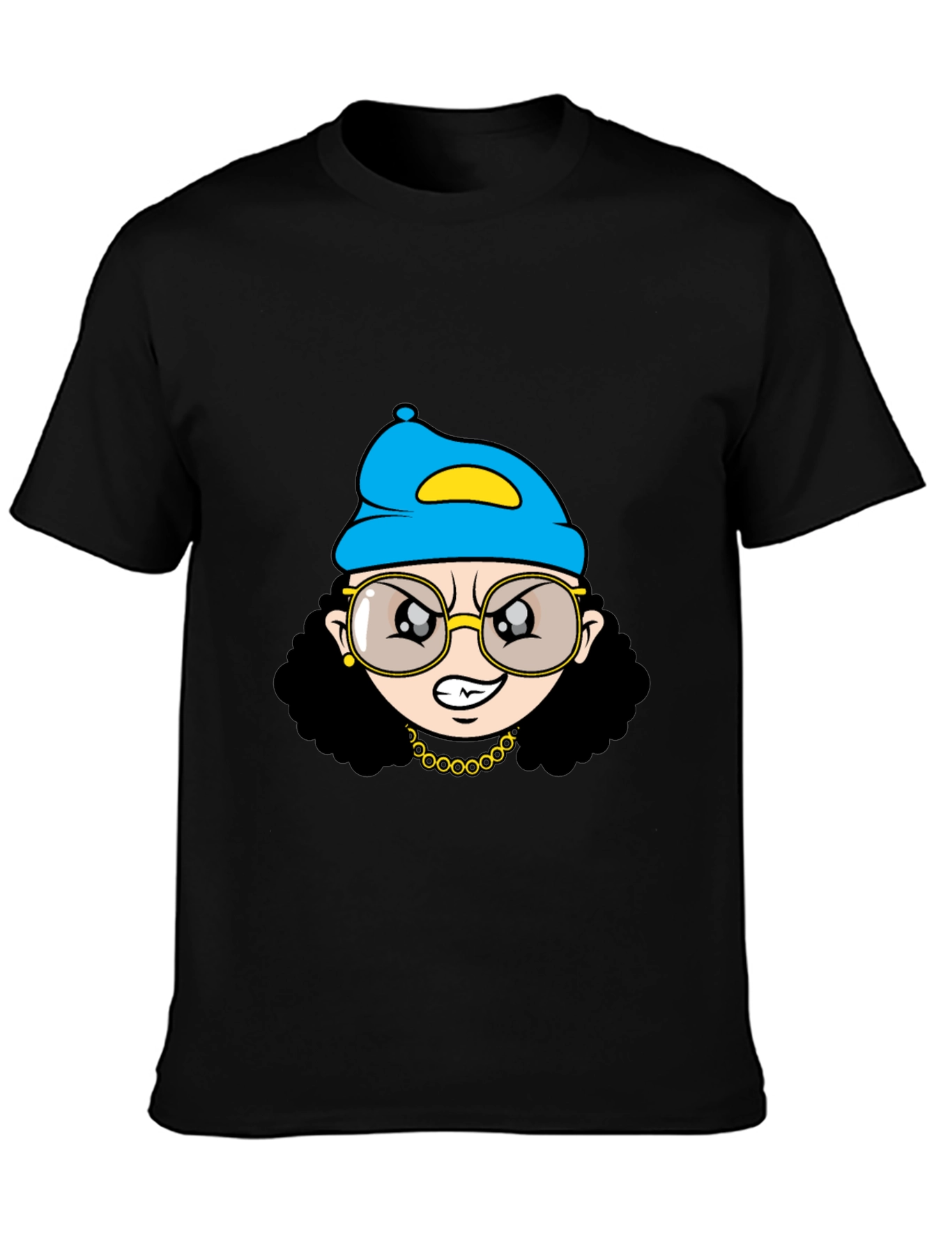 Cartoon Character Graphic Black Tee