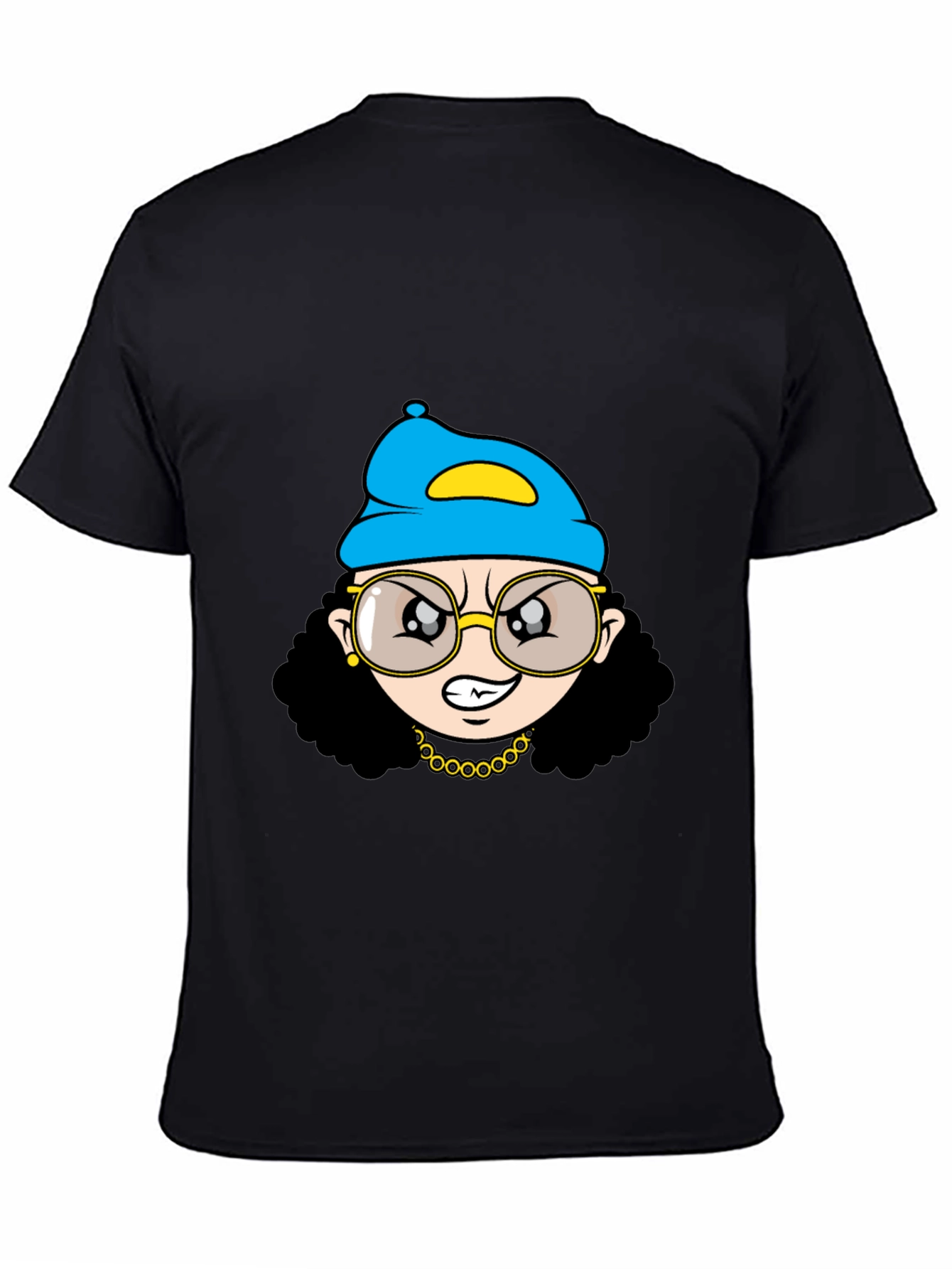 Cartoon Character Graphic Black Tee