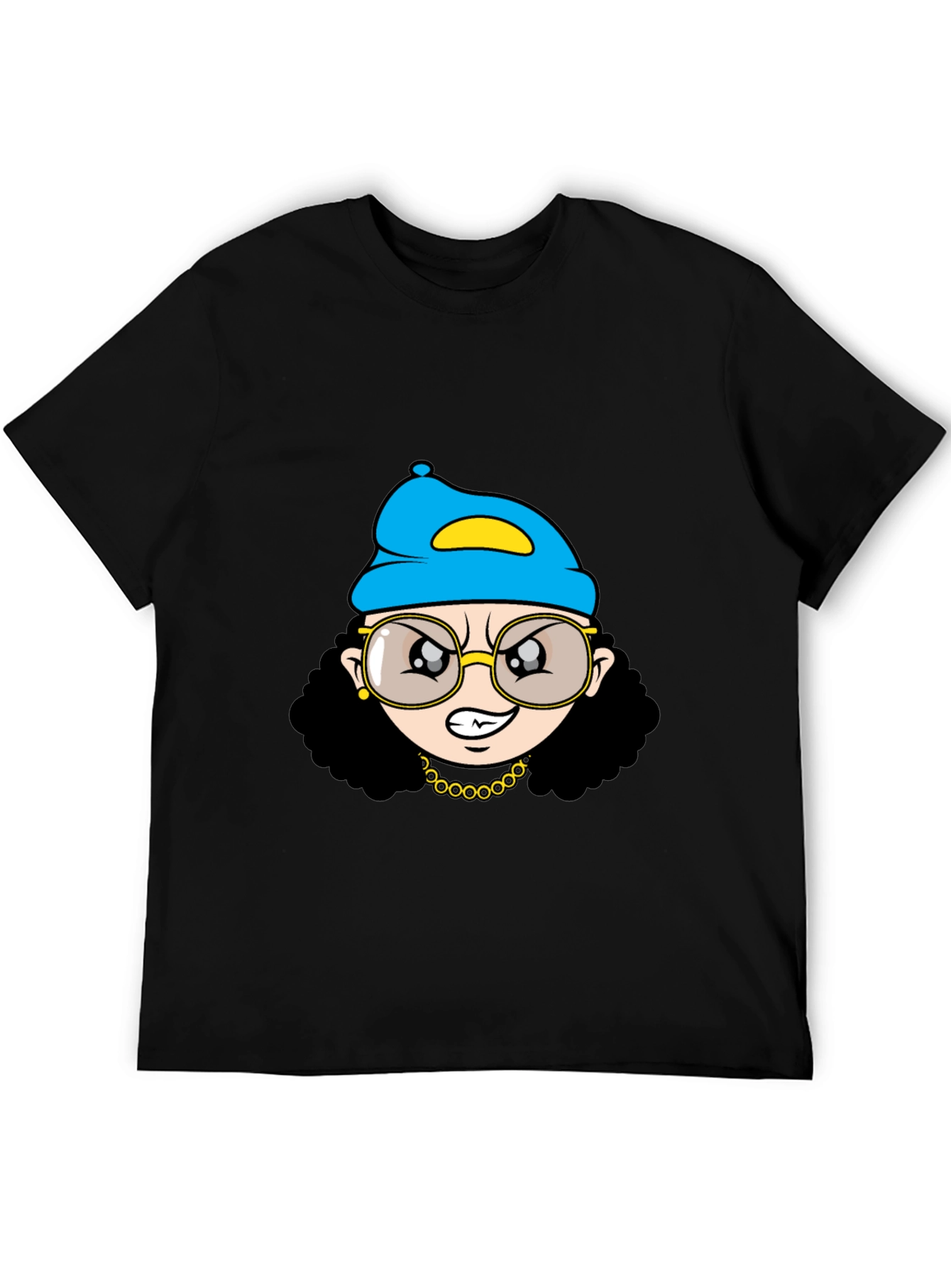 Cartoon Character Graphic Black Tee