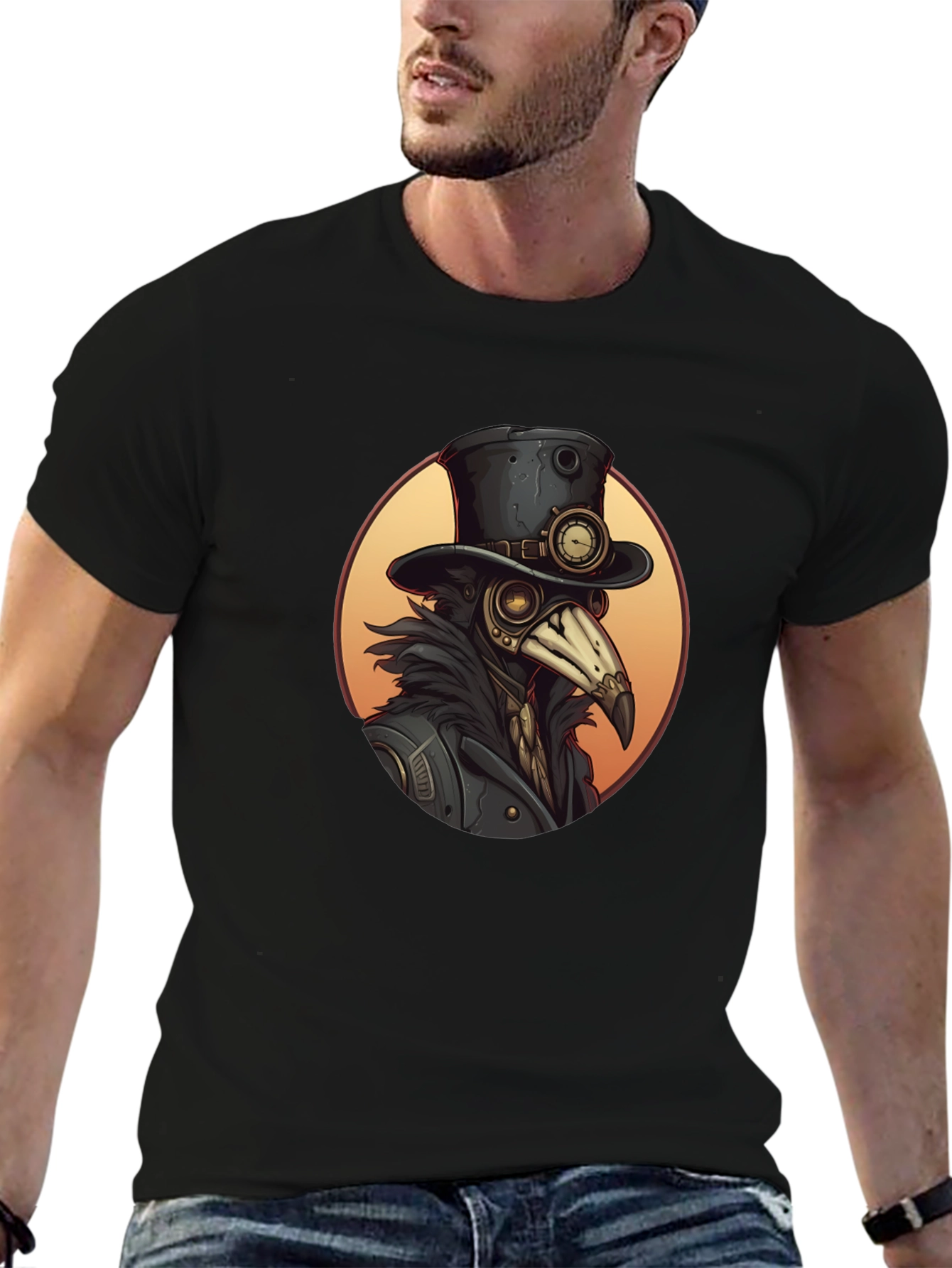 Steampunk Plague Doctor Graphic Tee - Unique Design