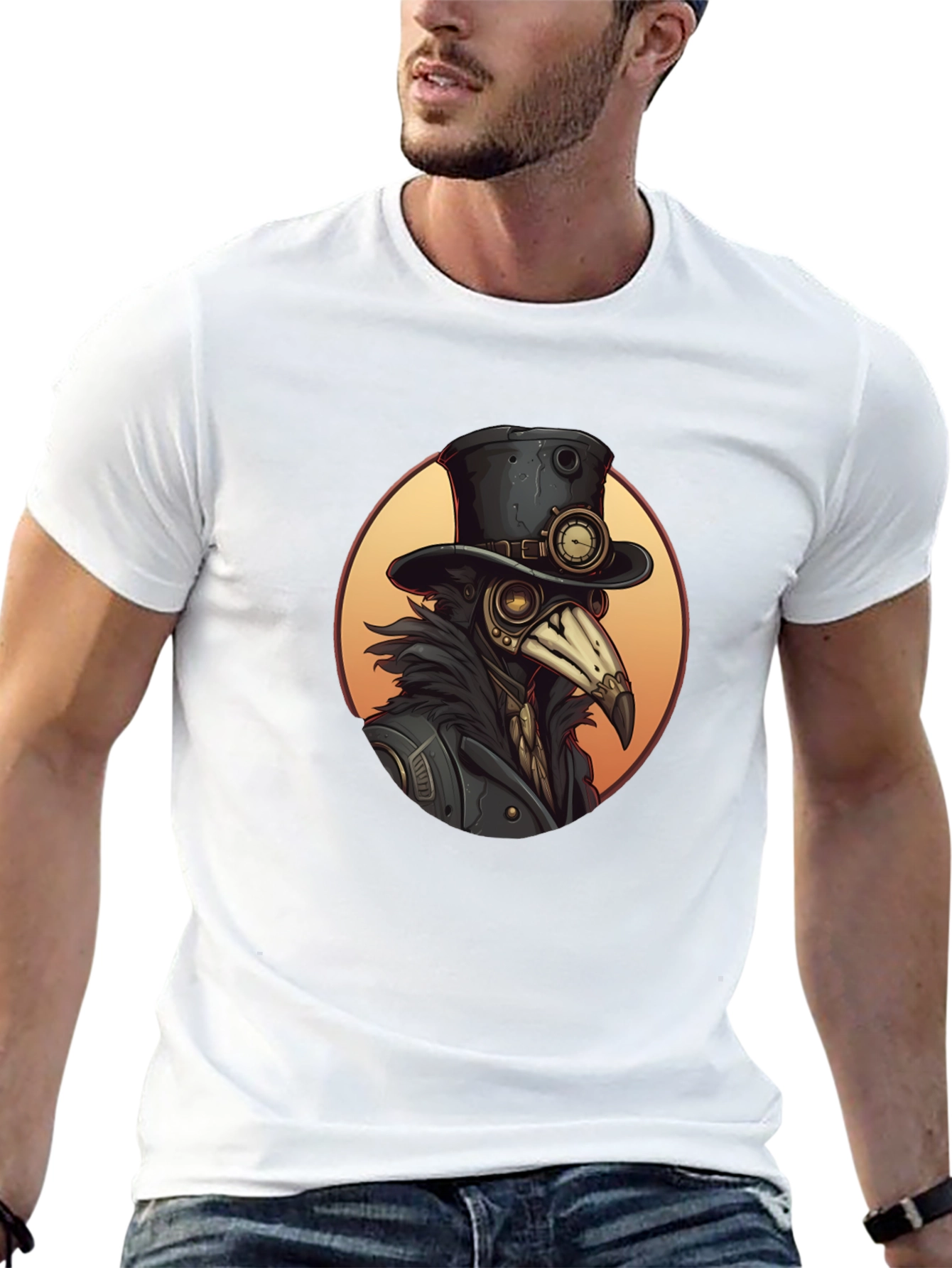 Steampunk Plague Doctor Graphic Tee - Unique Design