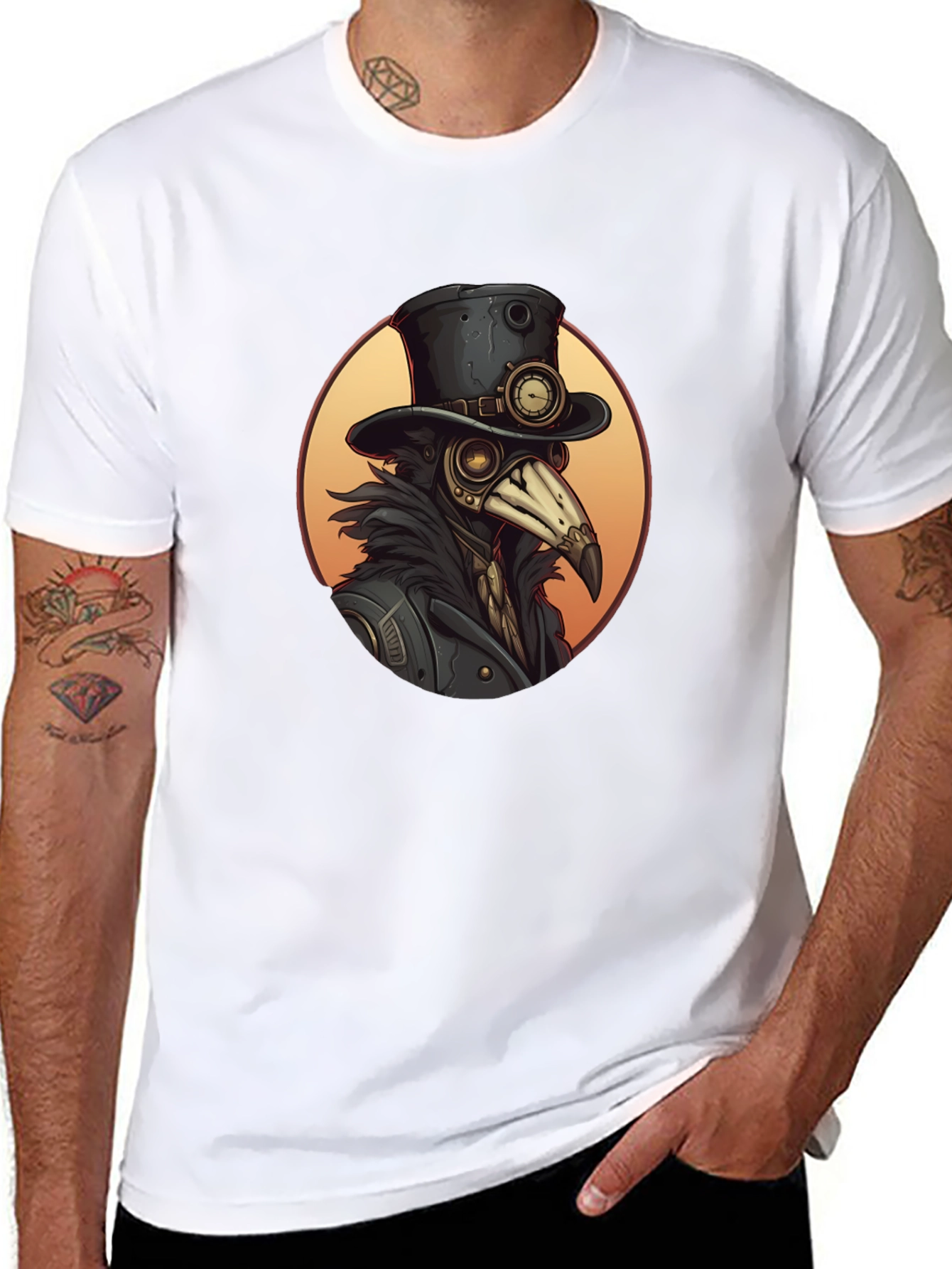 Steampunk Plague Doctor Graphic Tee - Unique Design