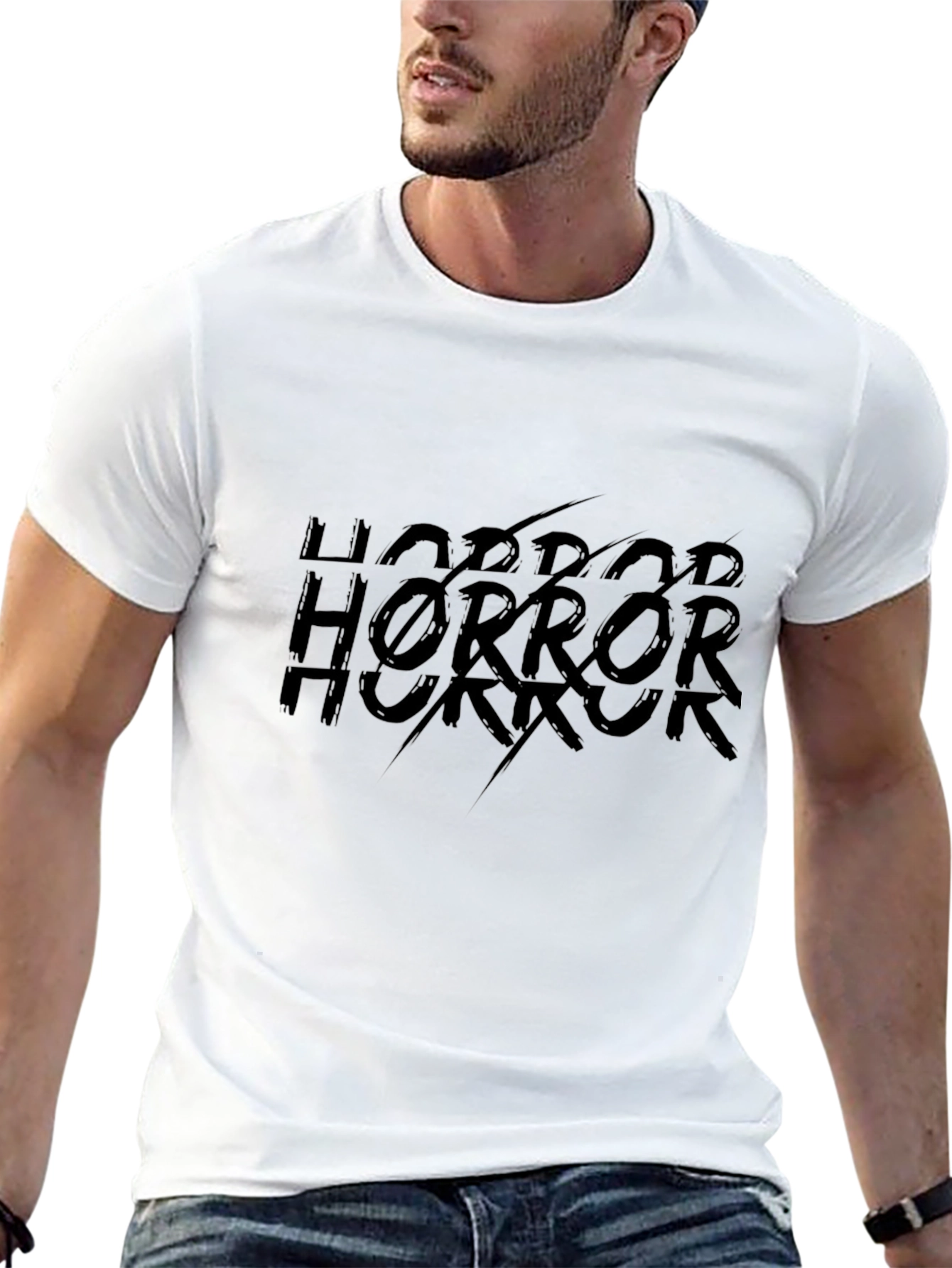 Horror Graphic Print Black T-Shirt