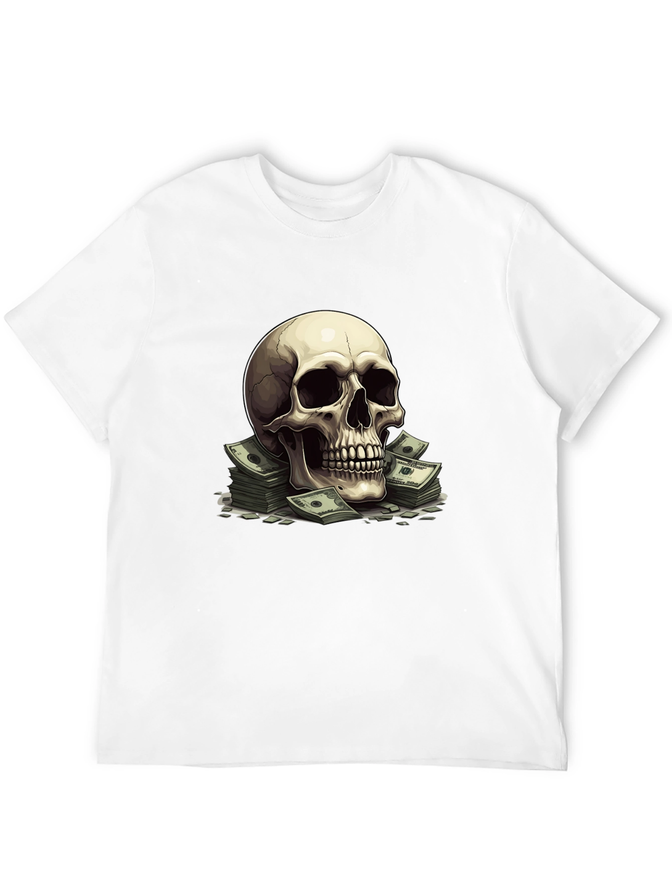 Skull Money T-Shirt - Black Graphic Tee