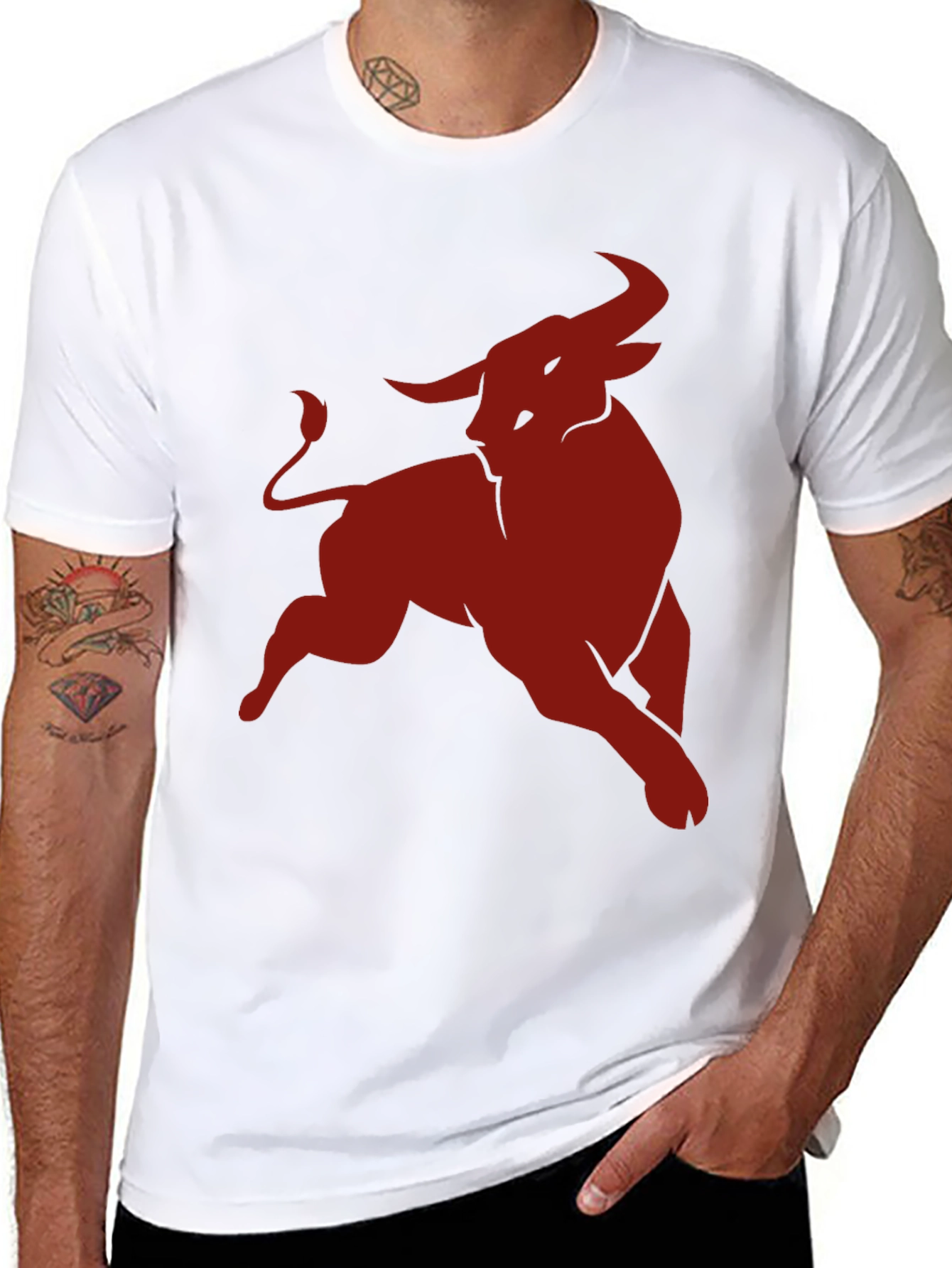 Bold Bull Graphic Tee - Black Cotton Comfort