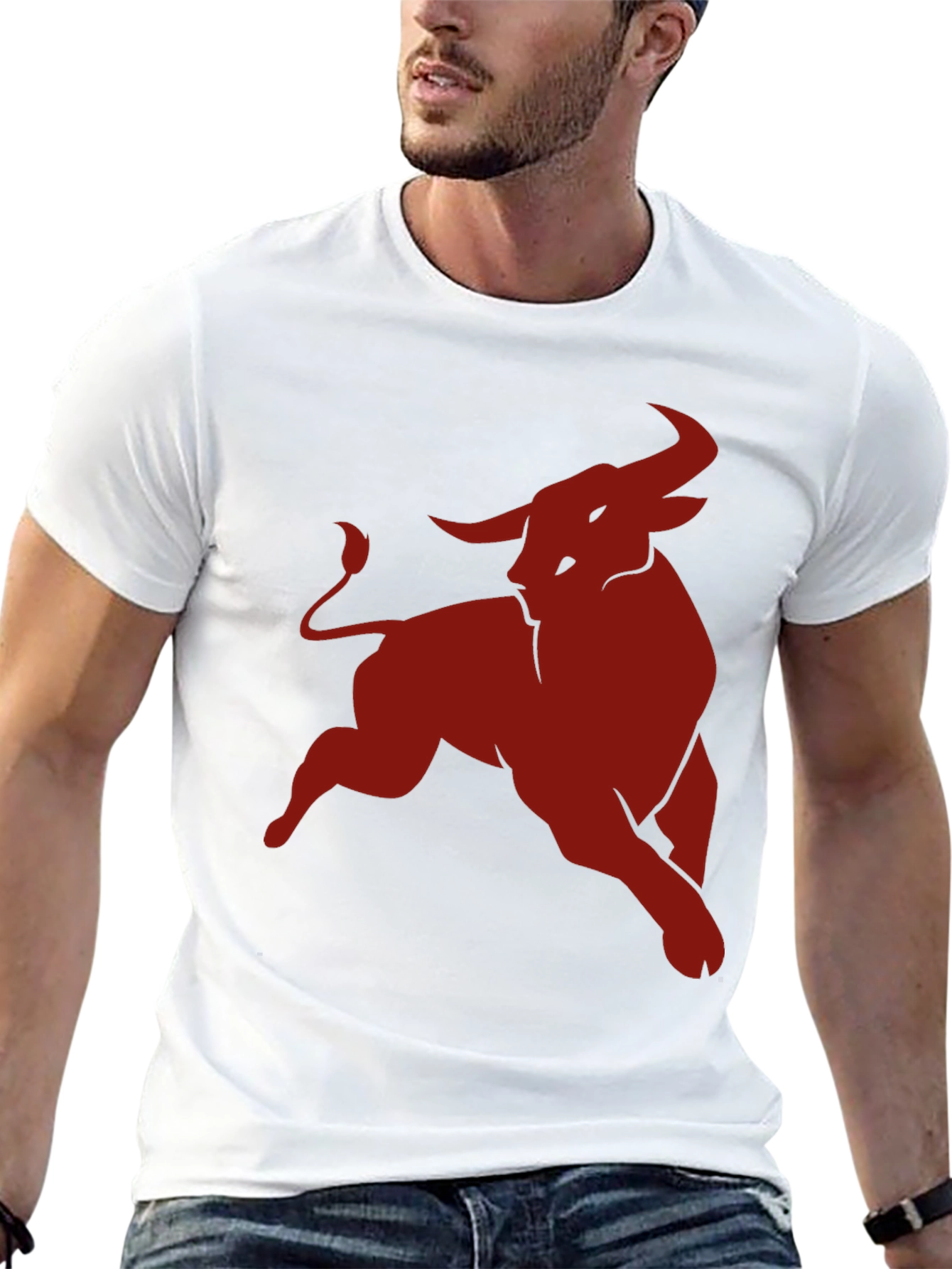 Bold Bull Graphic Tee - Black Cotton Comfort