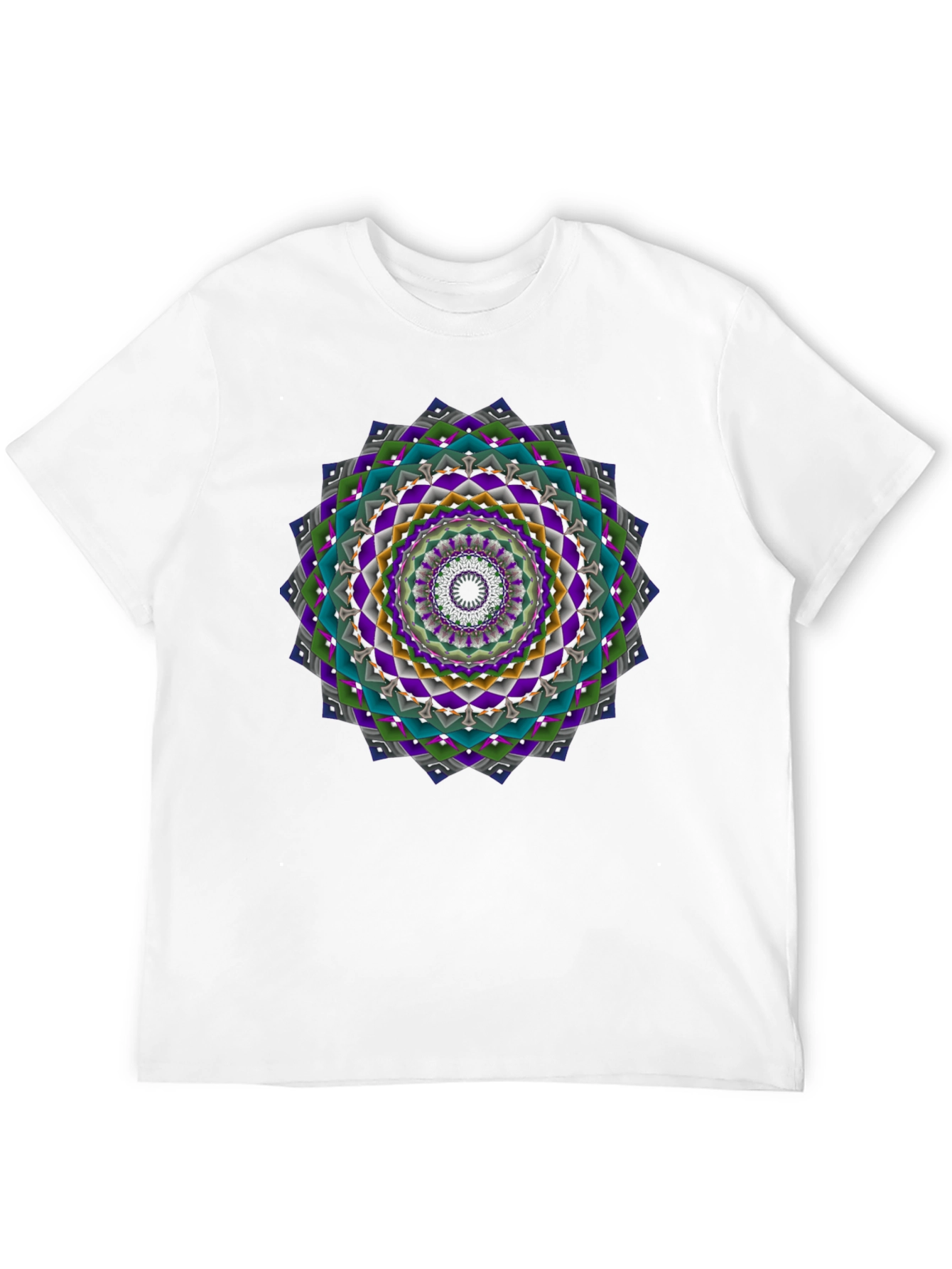 Geometric Mandala Graphic Tee - Mens Black T-Shirt