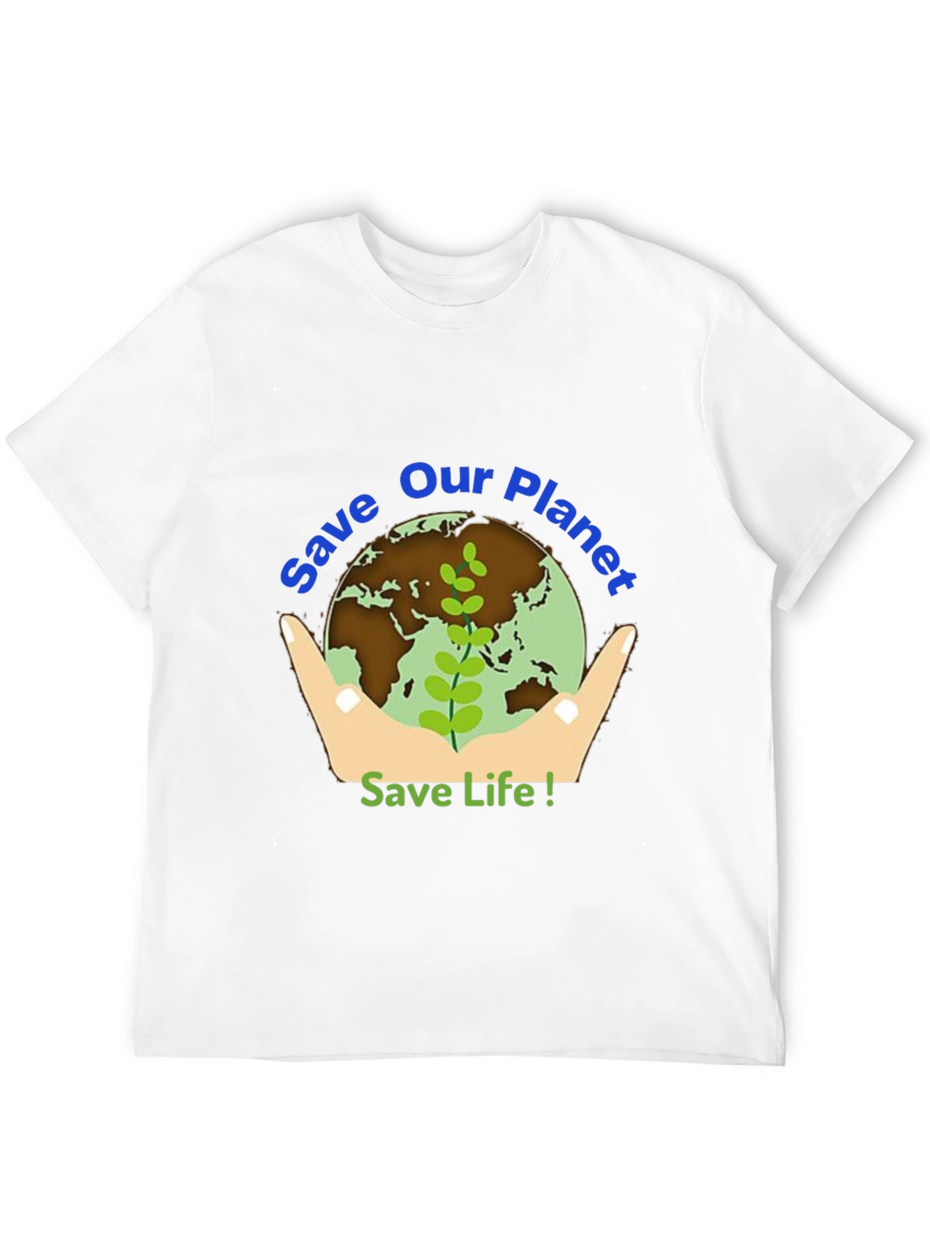 Save Our Planet Graphic Tee - Black Cotton T-Shirt