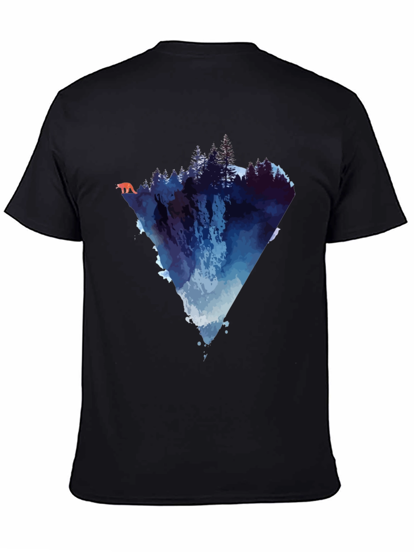 Nature-Inspired Graphic Tee - Mountain Waterfall Design