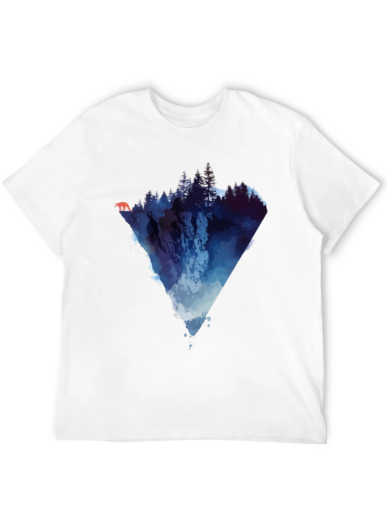 Nature-Inspired Graphic Tee - Mountain Waterfall Design