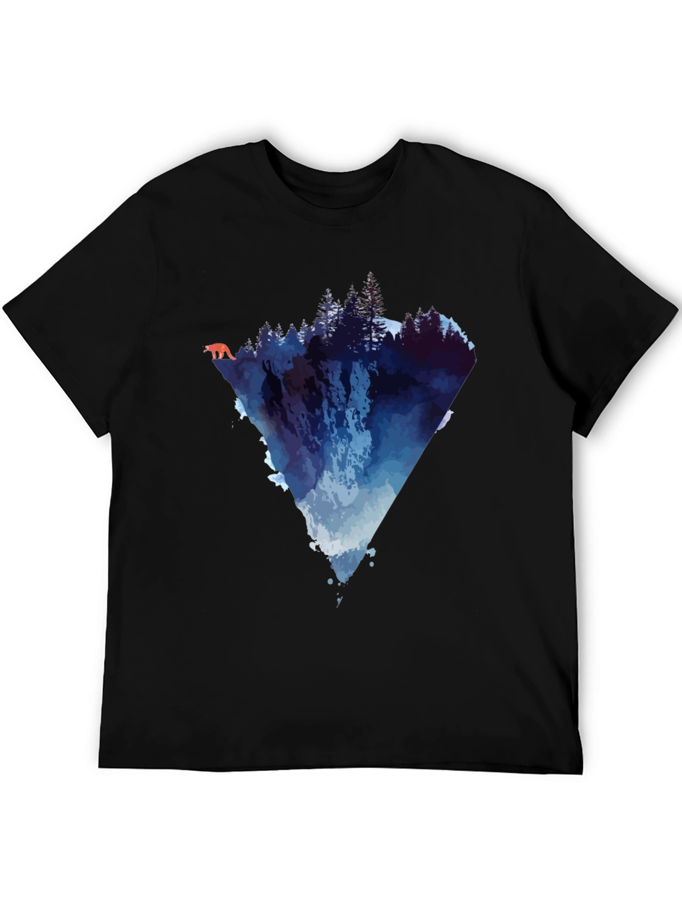 Nature-Inspired Graphic Tee - Mountain Waterfall Design