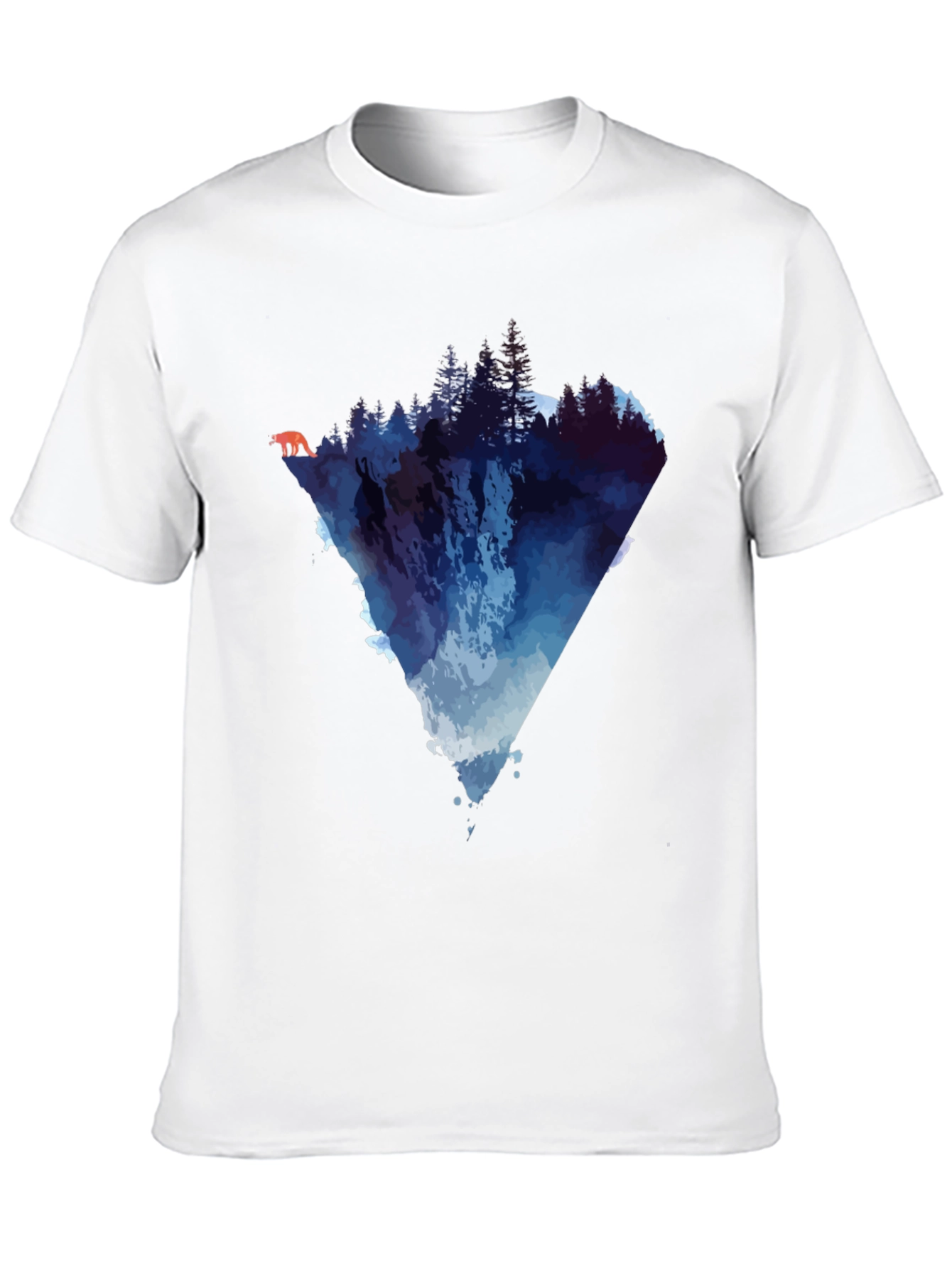 Nature-Inspired Graphic Tee - Mountain Waterfall Design