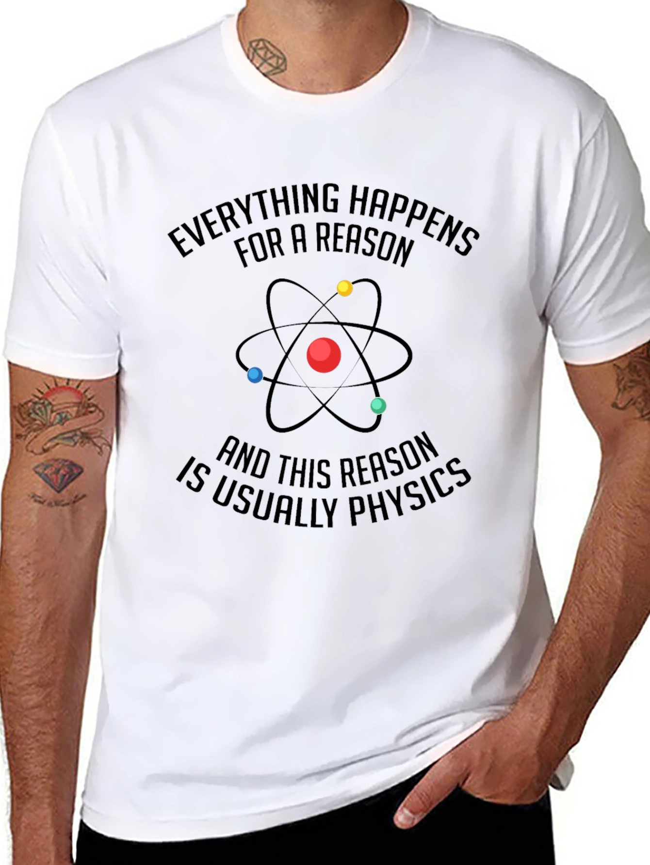 Physics Reason Graphic Tee - Mens Black Cotton T-Shirt