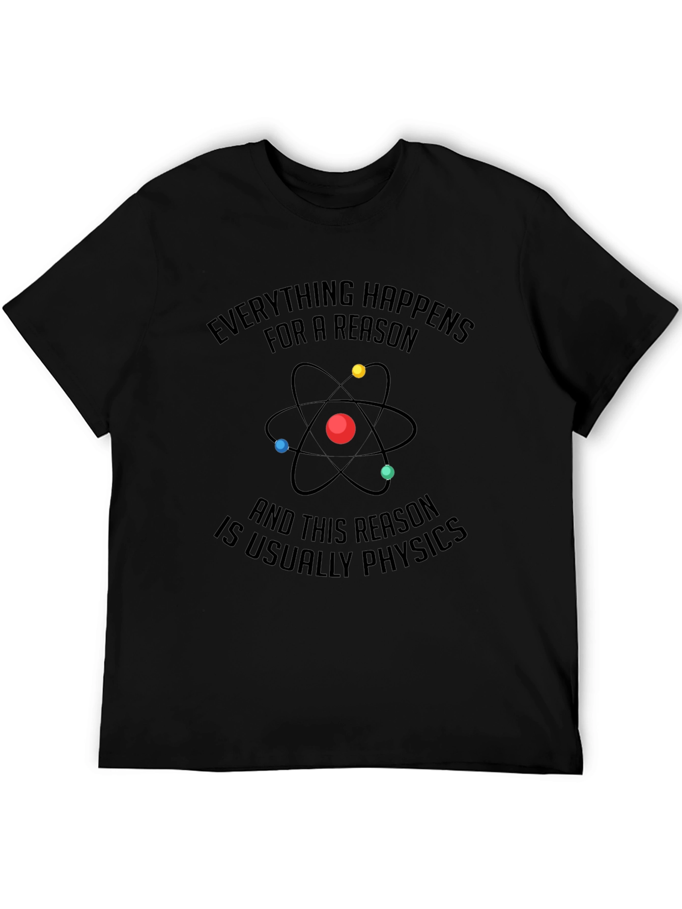 Physics Reason Graphic Tee - Mens Black Cotton T-Shirt