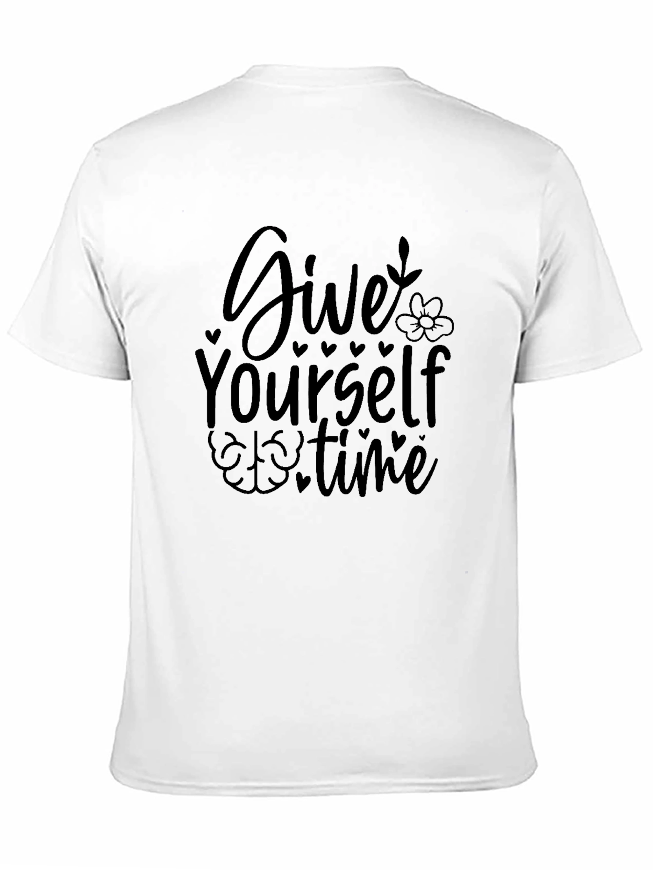 Give Yourself Time Black Graphic Tee Shirt