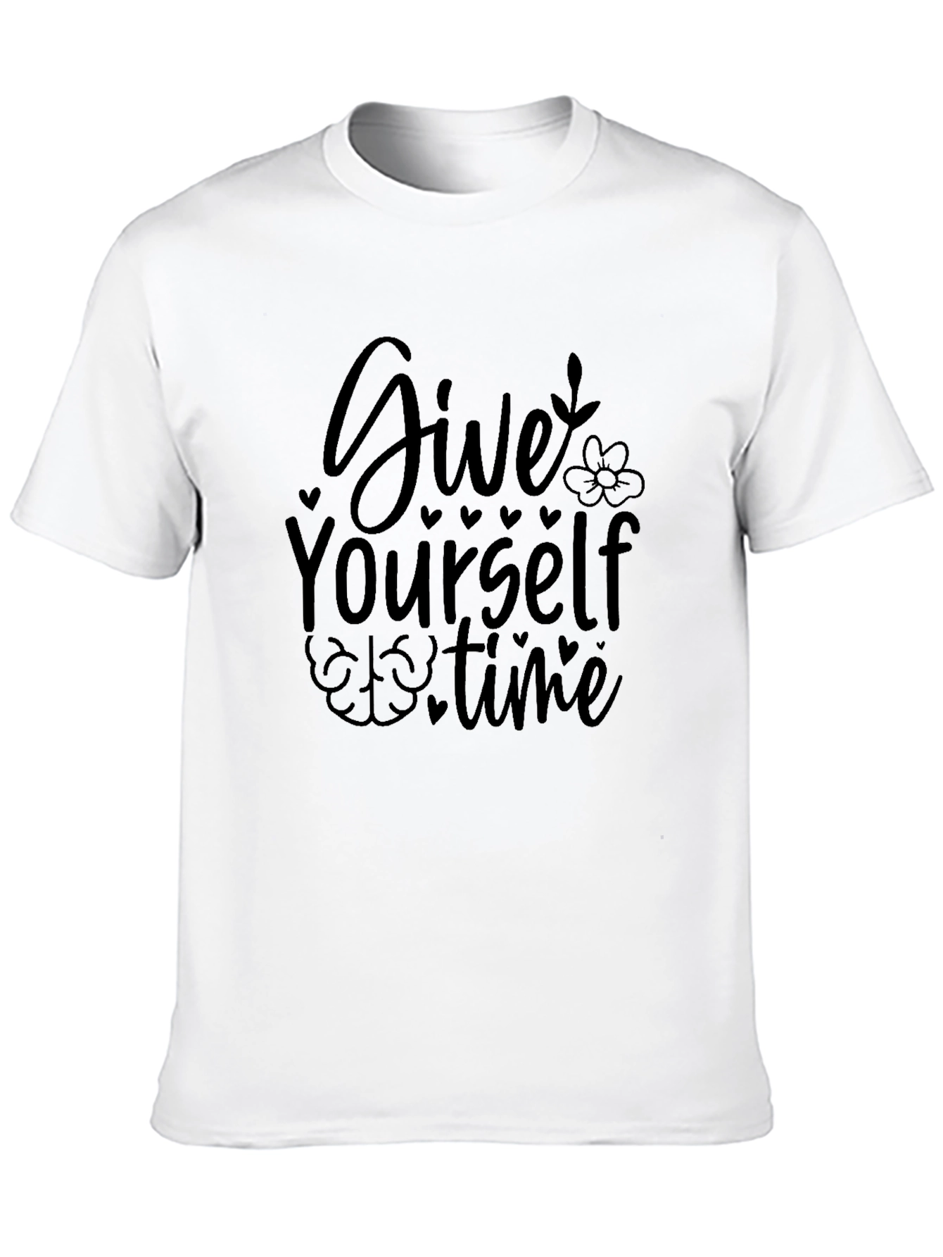 Give Yourself Time Black Graphic Tee Shirt