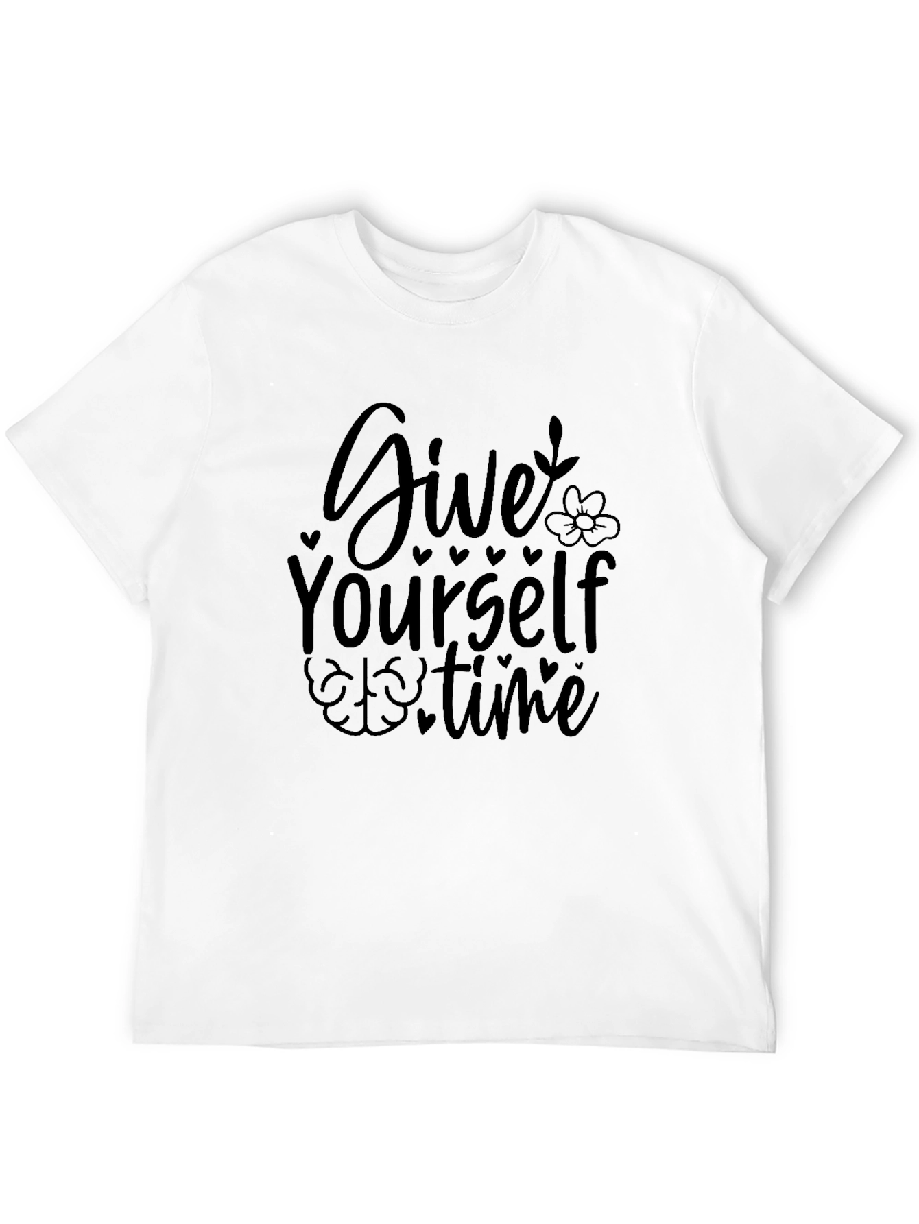 Give Yourself Time Black Graphic Tee Shirt