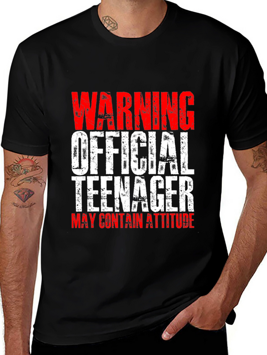 Warning Official Teenager T-Shirt - Funny Teen Gift