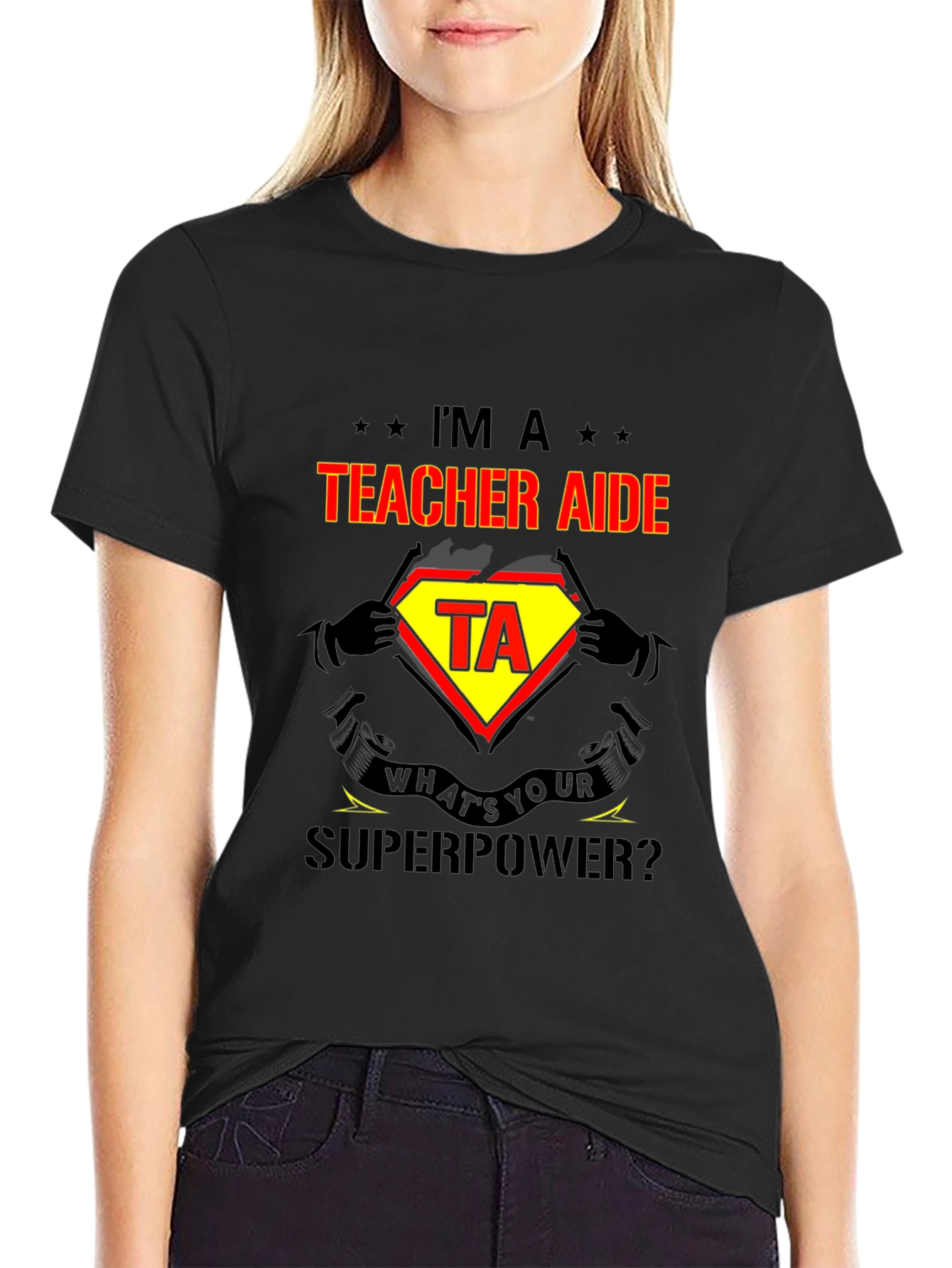 Teacher Aide Superpower Graphic T-Shirt