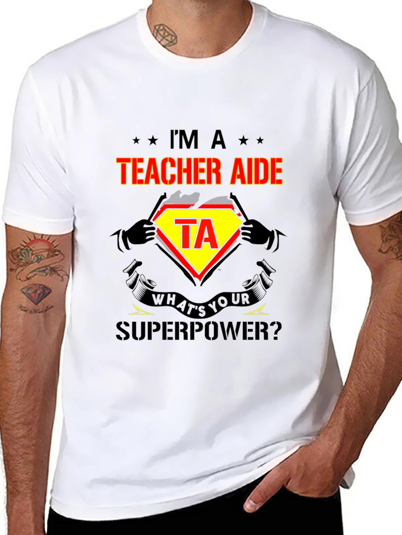 Teacher Aide Superpower Graphic T-Shirt