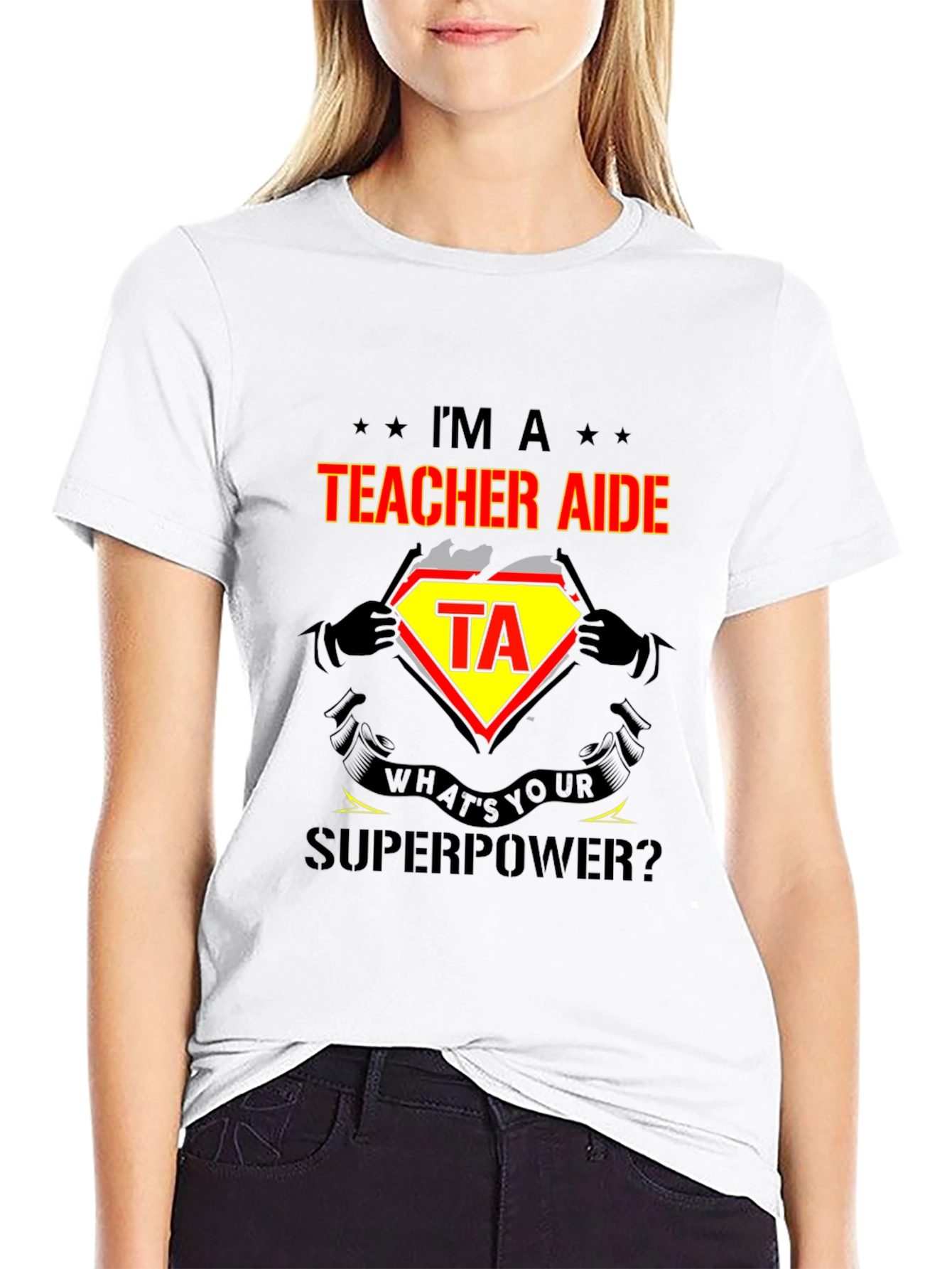 Teacher Aide Superpower Graphic T-Shirt