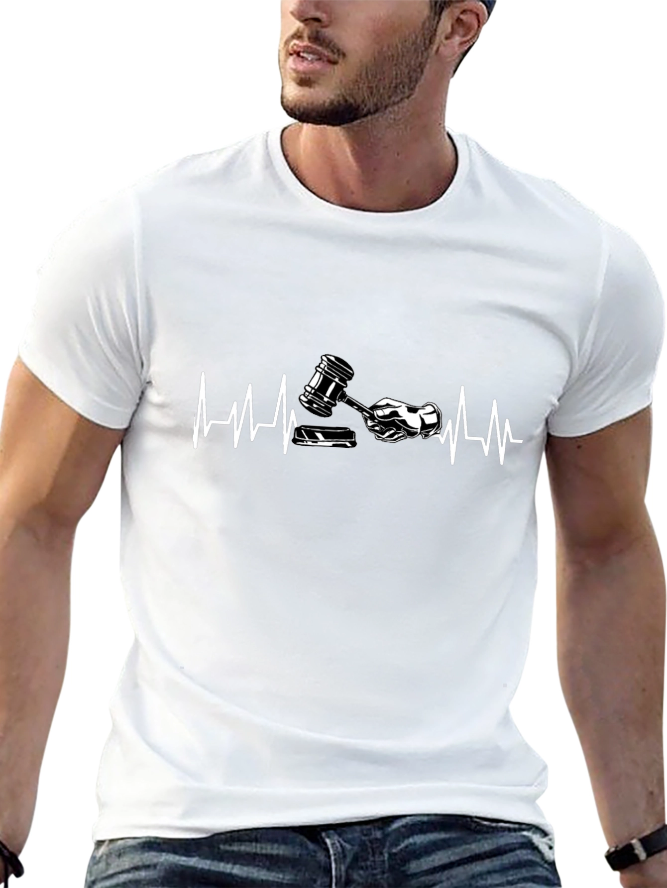 Lawyer Heartbeat Graphic Tee - Black