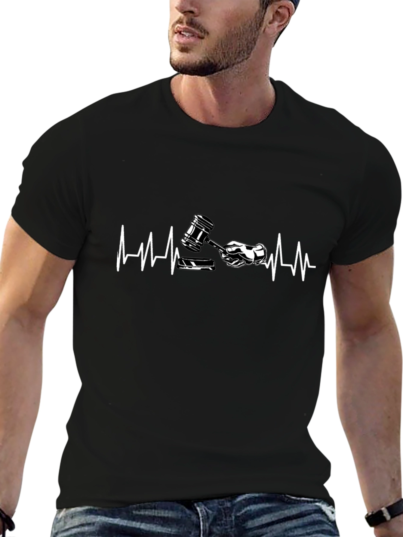 Lawyer Heartbeat Graphic Tee - Black
